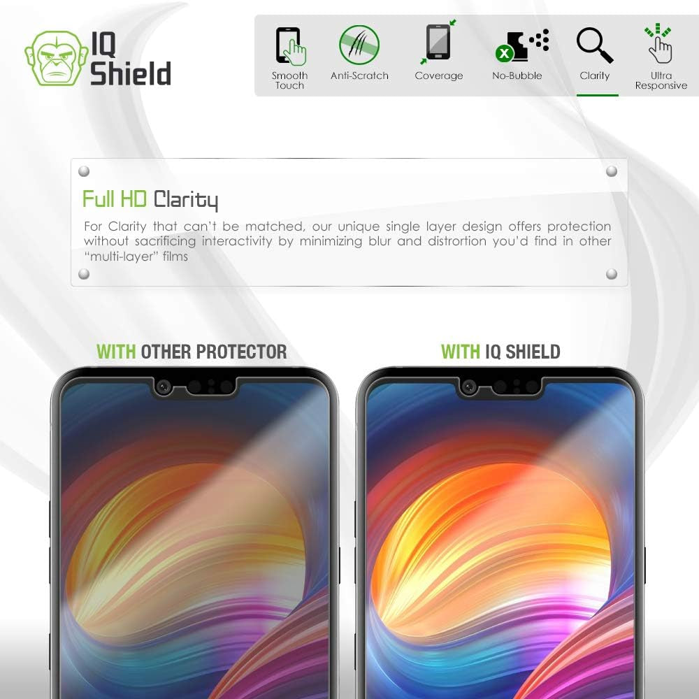 Iqshield Screen Protector Compatible with LG G8 Thinq (2-Pack)(Case Friendly) Anti-Bubble Clear TPU Film  IQShield   