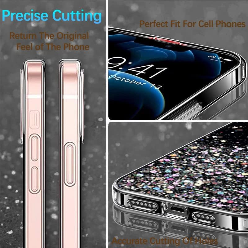 Compatible with Oneplus 11 Case Glitter Clear Green, Oneplus 11 Phone Case Silicone Transparent Soft TPU Women Girls Shockproof Protective Slim Cover (Black)  Wousunly   