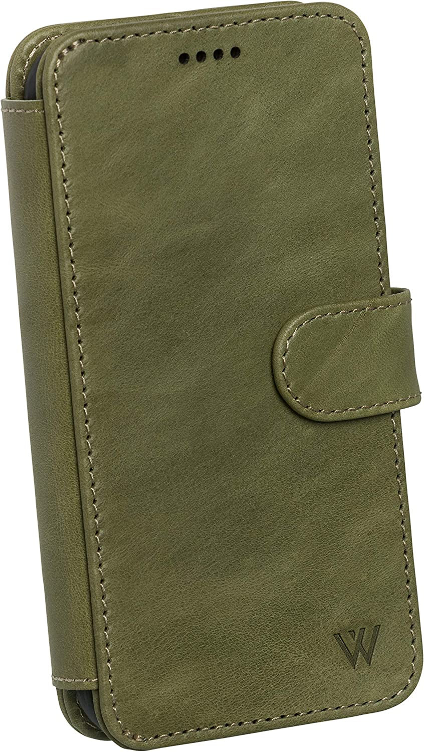 Wilken Iphone 14 Pro Max Leather Wallet Case with Detachable Magnetic Phone Case | Compatible with Magsafe and All Wireless Charging Accessories | Leather Magnetic Wallet Case (14 Pro Max, Brown)  W WILKEN Green 12 Pro 