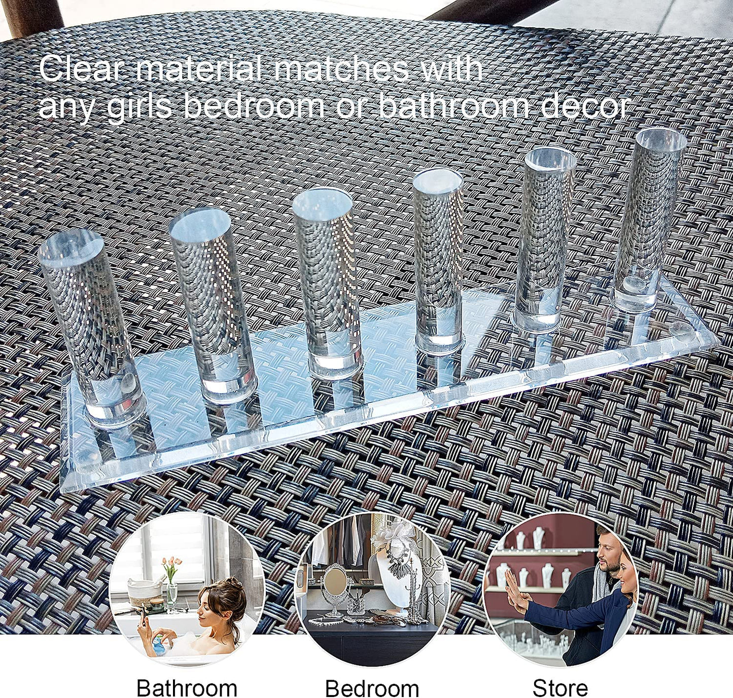 2 Pcs Hand Ring Holder Jewelry Stand, Ring Storage Holder Jewelry Display Stands Crystal Clear Acrylic Finger Ring Jewelry Ring/Wedding Ring Display Support Holder Decorative for Women Girls Room, Clear 2Pcs  N\C   