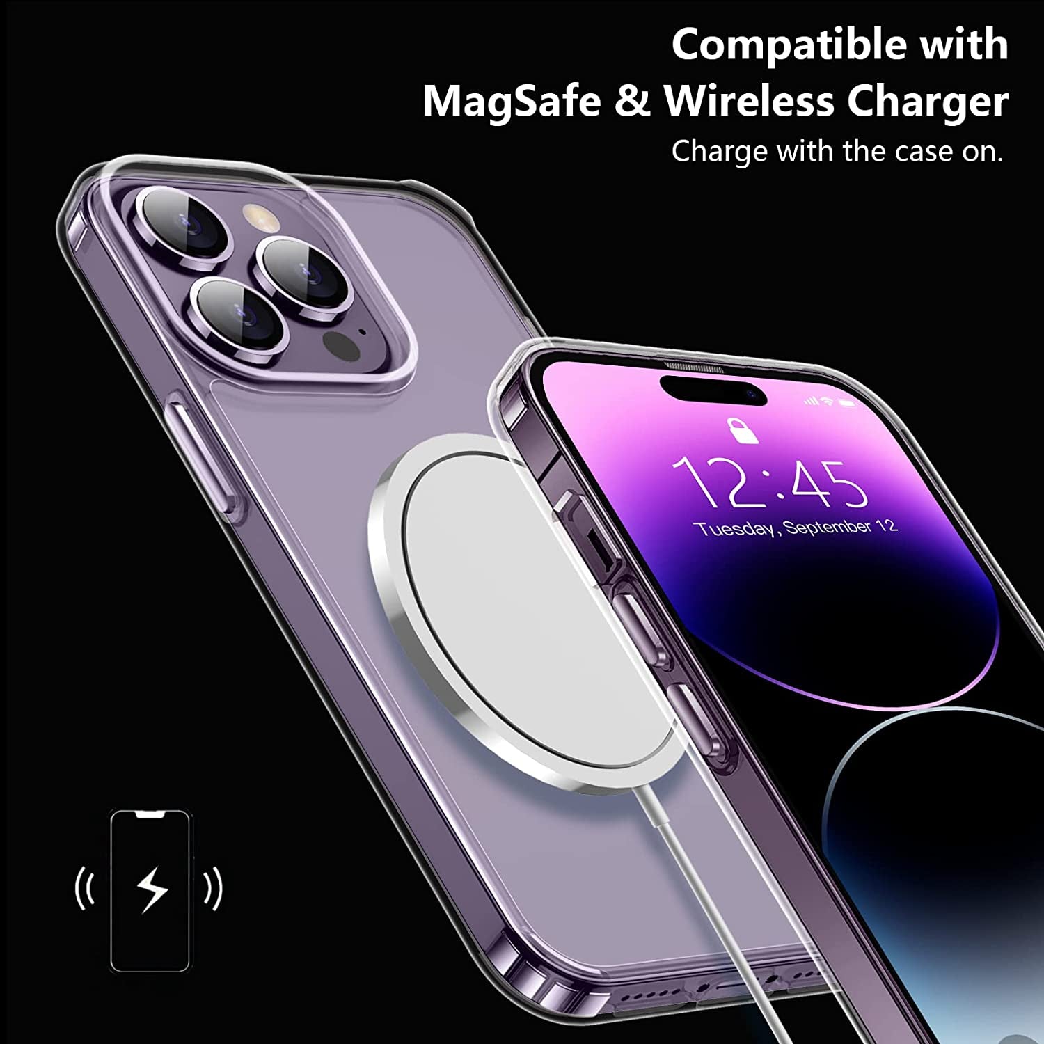 MOZOTER [2 in 1 for Iphone 14 Pro Max Case,[12 FT Shockproof] [With 1 Pcs Glass Screen Protector] [Heavy Duty] Clear Phone Case Cover 6.7-Crystal Clear  MOZOTER   