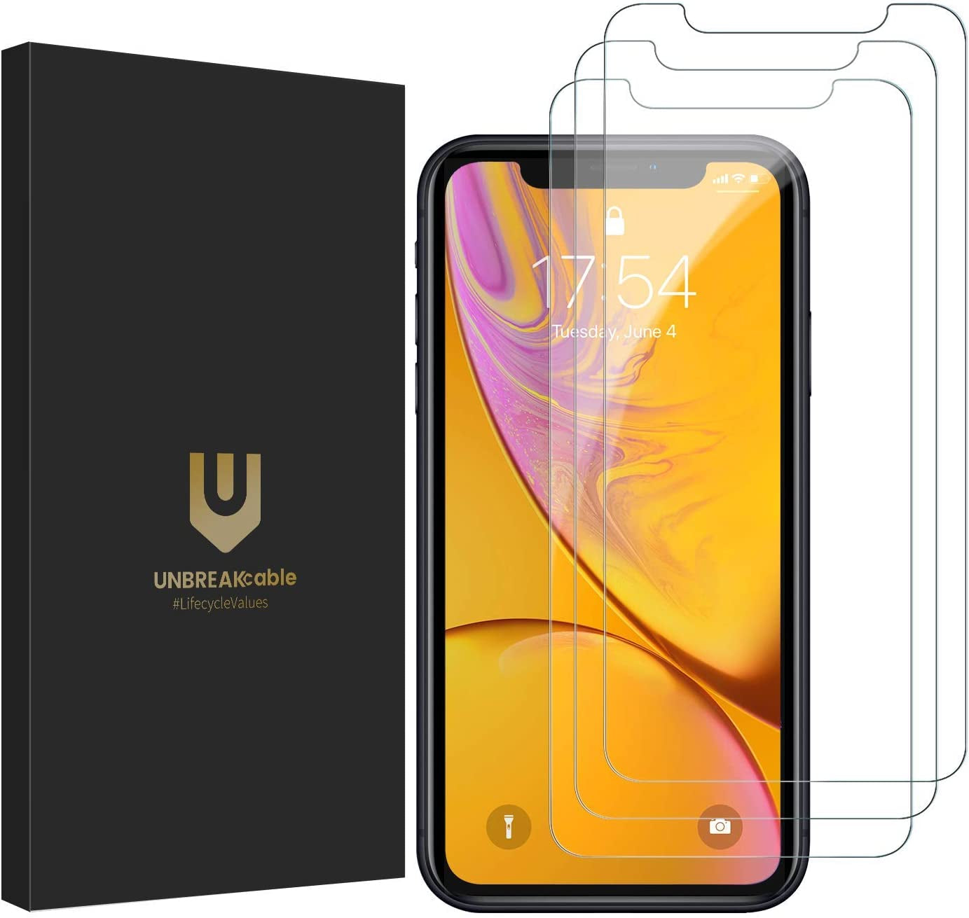 Unbreakcable Screen Protector for Iphone 11/ Iphone XR [3-Pack] [99.99% HD Clear] [Easy Installation Frame] [9H Hardness] [Full Coverage] [Bubble Free][Free Alignment Tool, Anti-Scratch][ Anti-Fingerprint] for Apple 6.1''  UNBREAKcable   