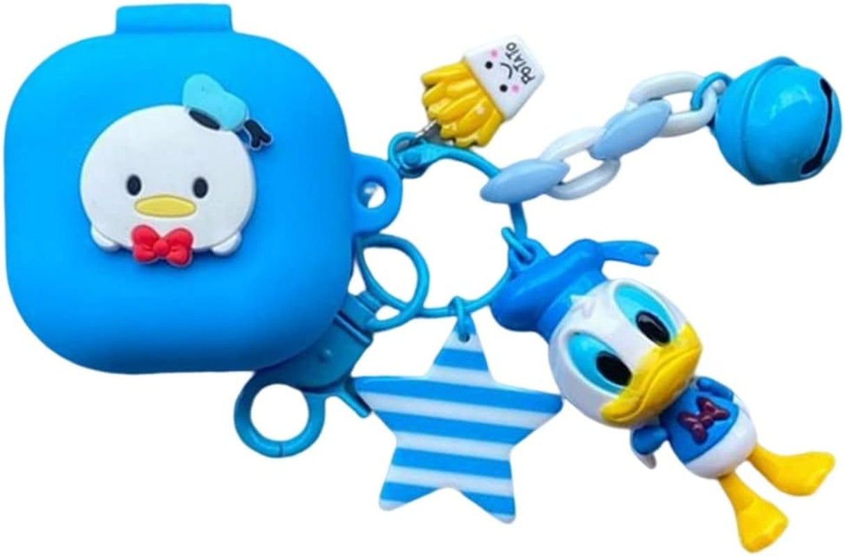 CASEVERSE Cases for Samsung Galaxy Buds2 Pro/Buds 2/Buds Pro/Buds Live with Pendant, Cute Silicone Anime Cartoon Shockproof Cover for Girls Boys Teens  CASEVERSE Duck 1  