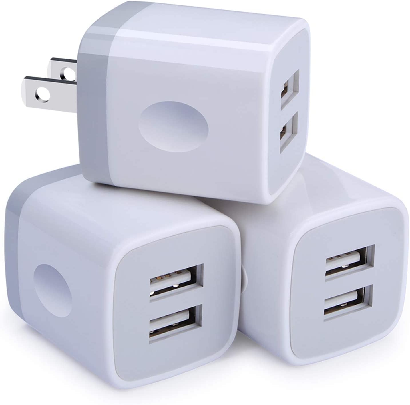 USB Wall Charger, Charging Adapter 3Pack 2.1A Dual Port USB Wall Charging Plug Block Head Box Travel Charger Cube Compatible Iphone 14 13 12 11 Pro Max XS XR X 8 7 Plus,Ipad,Ipod,Samsung,Android Phone  Shenzhen Putuo Technology Co., Ltd   
