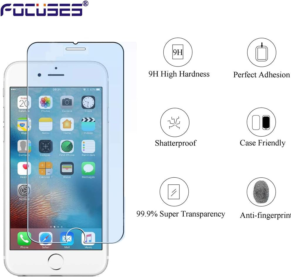 Focuses Screen Protector for Iphone 8,7,6S,6(4.7") Iphone 8 Blue Light Screen Protector Compatible Iphone 8/7/6S/6 (3 Pack)  FOCUSES   