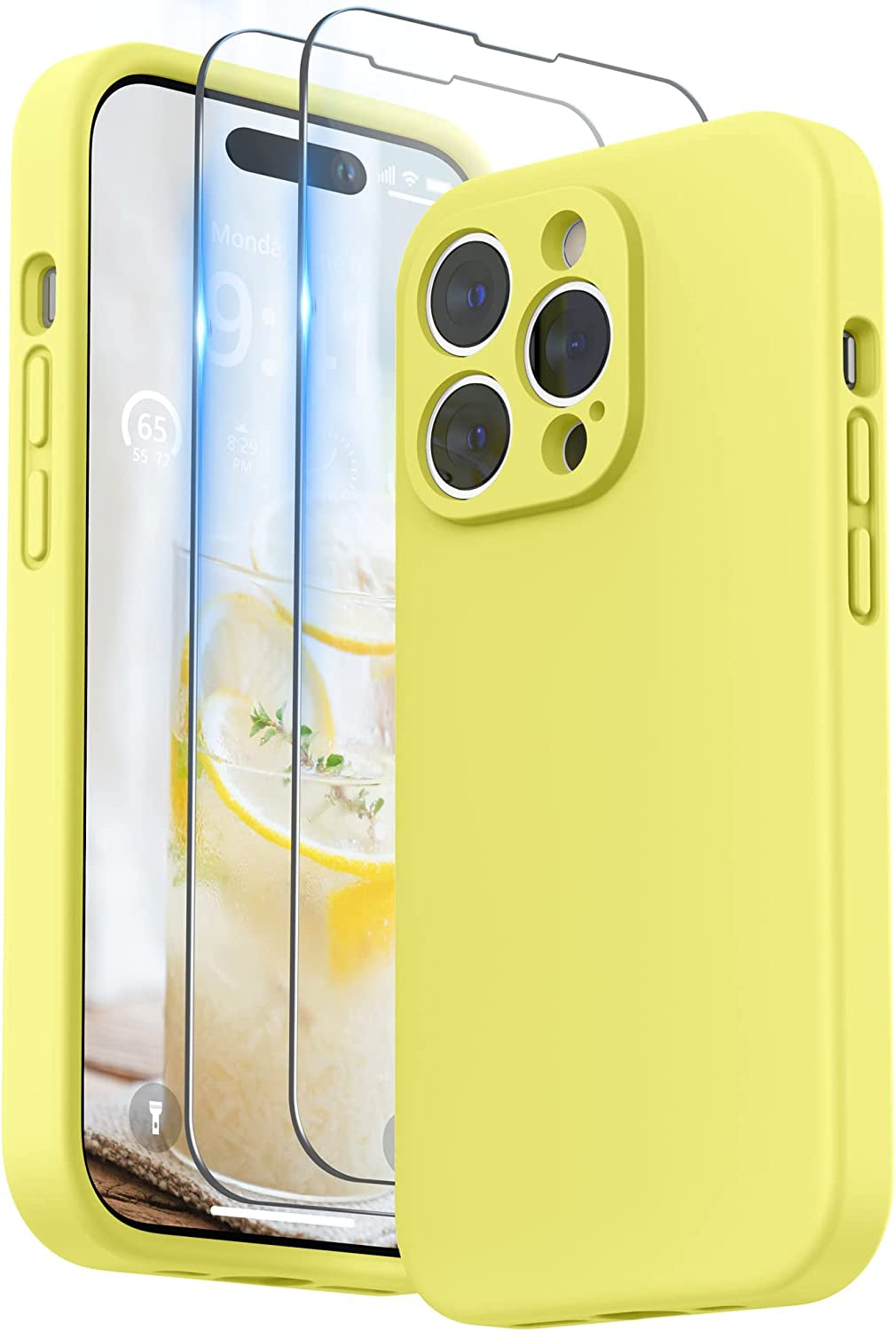 SURPHY Designed for Iphone 14 Pro Case with Screen Protector, (Camera Protection + Soft Microfiber Lining) Liquid Silicone Phone Case, Cactus Green  SURPHY   