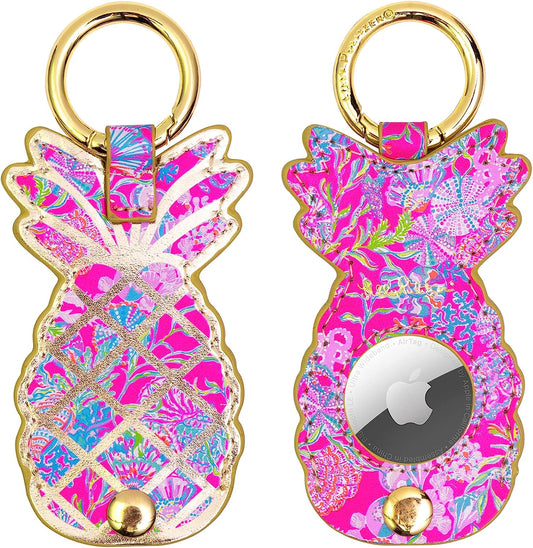 Lilly Pulitzer Airtag Keychain, Cute Air Tag Holder, Novelty Shaped Airtag Key Ring for Luggage, Car Keys, or Dog Collars  Lilly Pulitzer   