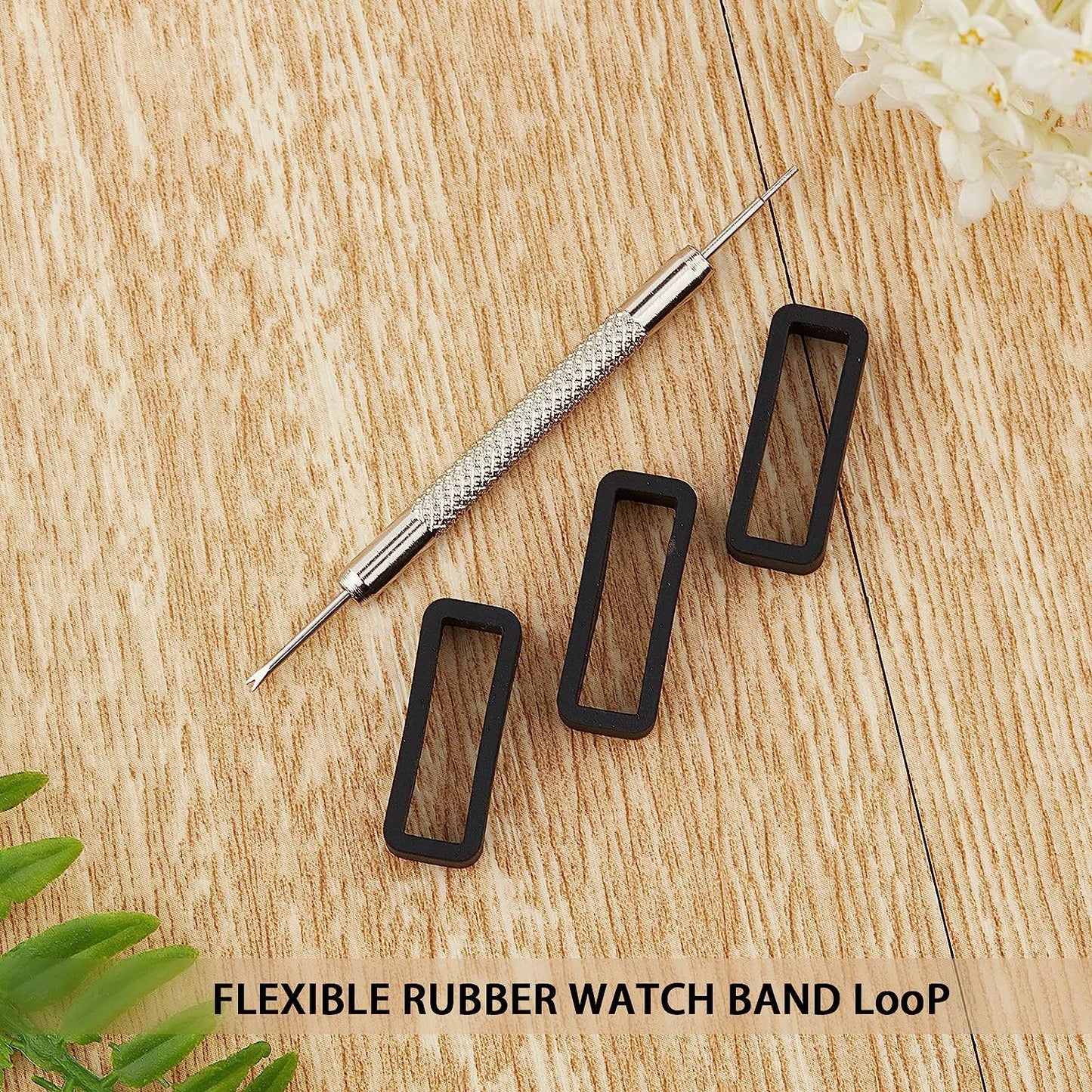 GORGECRAFT 10Pcs 22Mm Rubber Replacement Watch Band Strap Loops Silicone Watch Strap Keeper Holder Retainer with Removable Tools  GORGECRAFT   