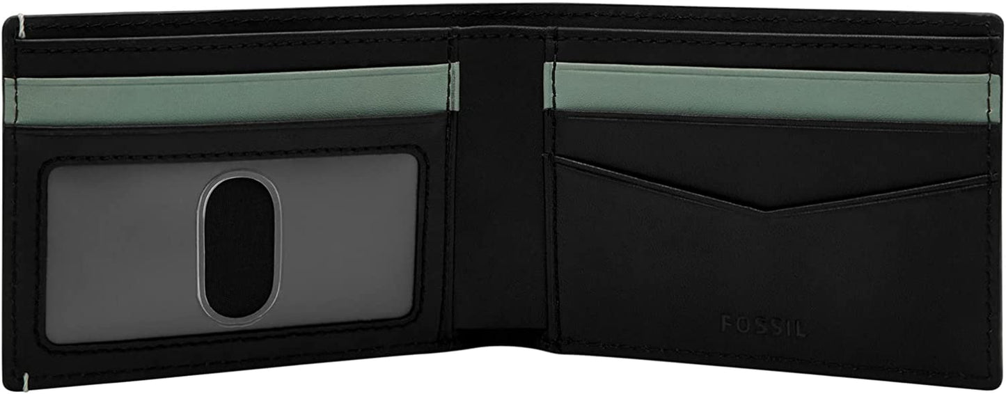 Fossil Men'S Bronson Leather Slim Minimalist Bifold Front Pocket Wallet, Green Multi Palm, (Model: ML4489998)  Fossil   