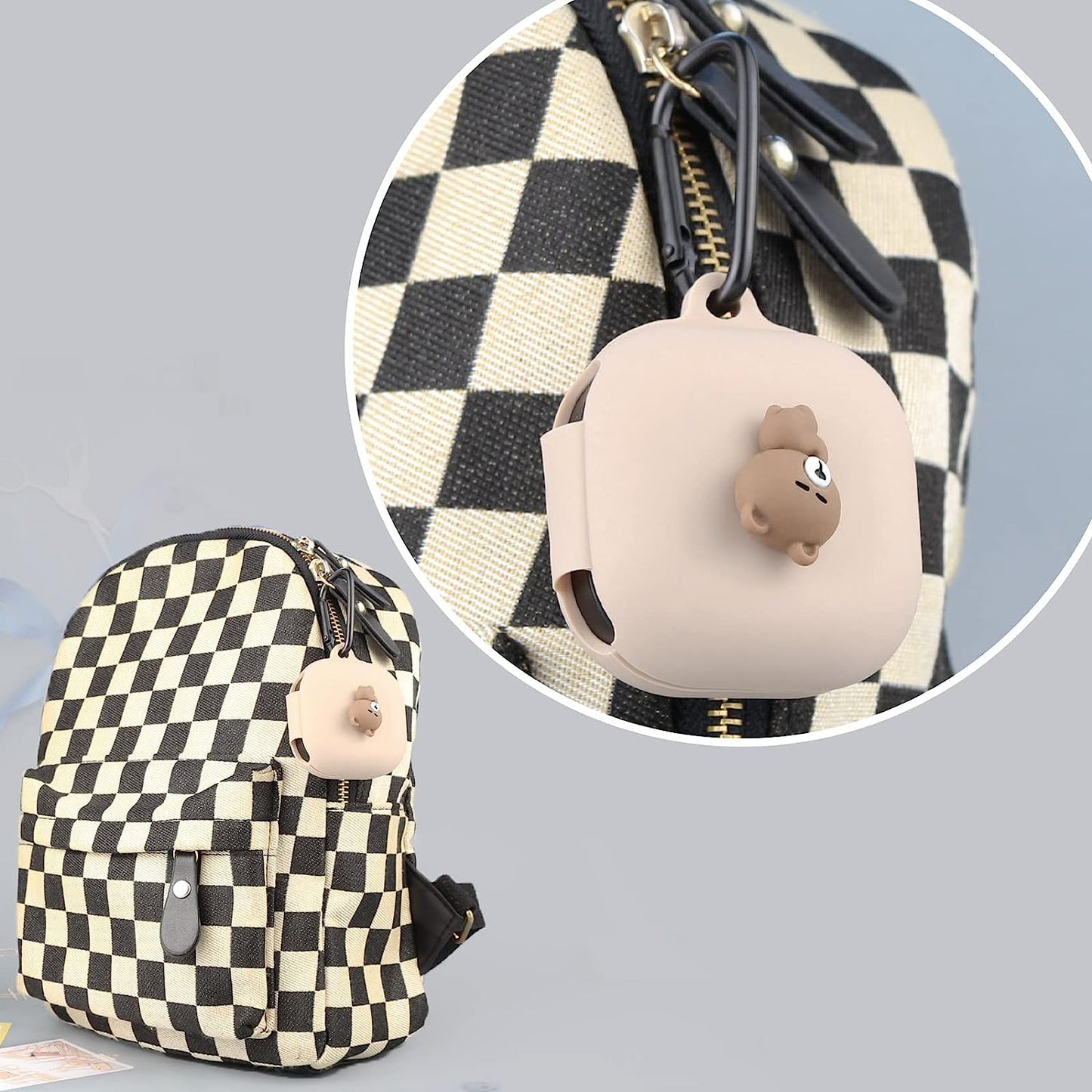 Wonhibo Cute Bear Case for Samsung Galaxy Buds 2 Pro/Galaxy Buds 2/ Galaxy Buds Pro/Galaxy Buds Live,Silicone Earbuds Cover with Keychain  Wonhibo headphone case   