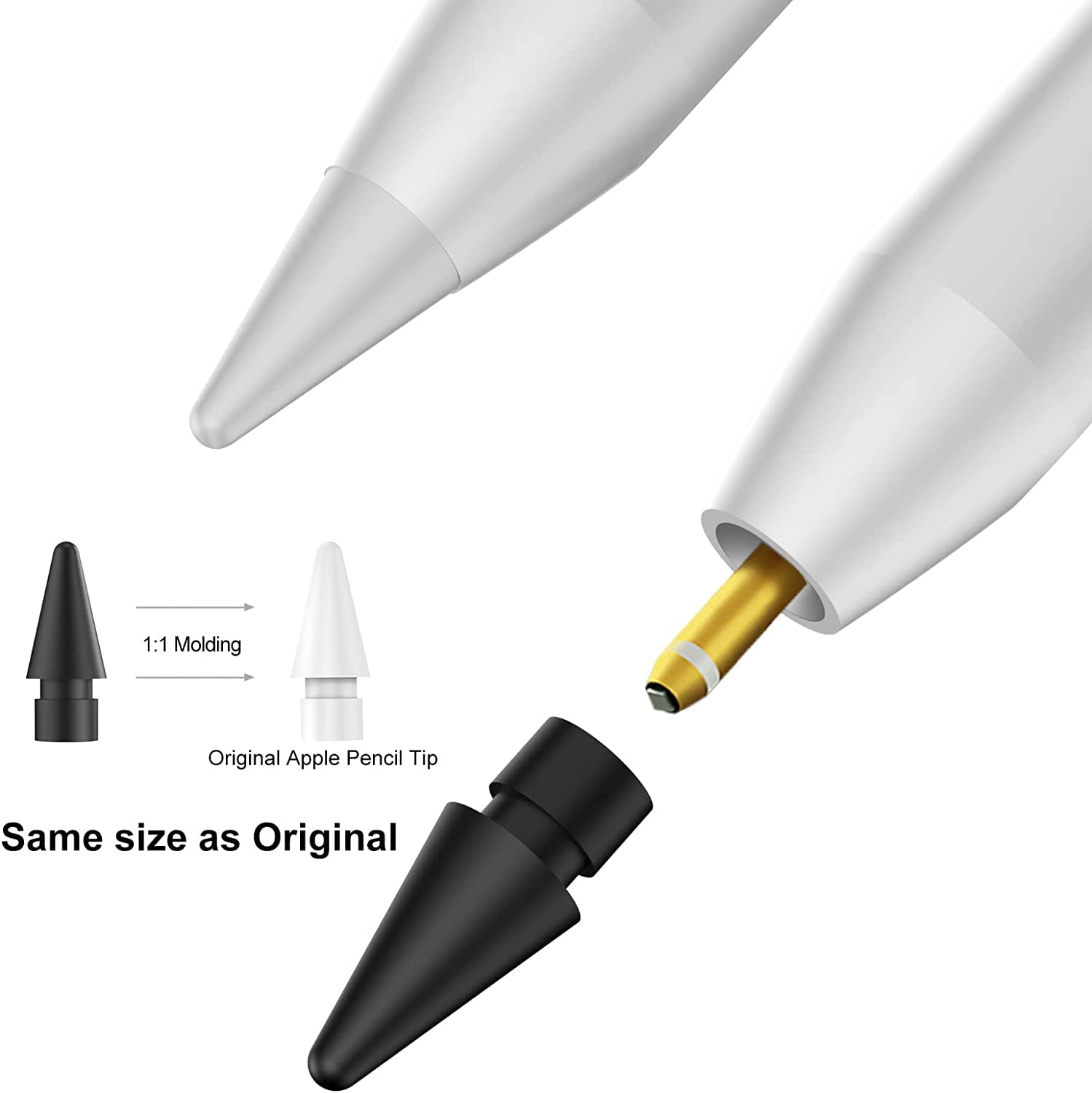 Zosylala Tips for Apple Pencil,Stylus Tips,Pencil Tips for Ipad,Replacement Pen Nibs Compatible with Ipad Air Mini Pro Apple Pencil 1St & 2Nd Generation - 4 Packs (Black)  Zosylala   