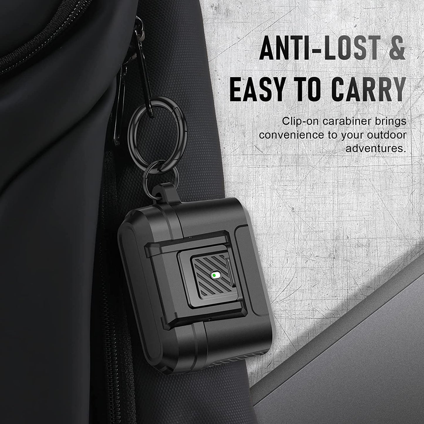 Youtec for Airpods Pro Case Cover for Men with Lock, Military Armor Series Full-Body Airpod Pro Case with Keychain Cool Air Pod Pro Shockproof Protective Case for Airpods Pro 2019,Black  Youtec   