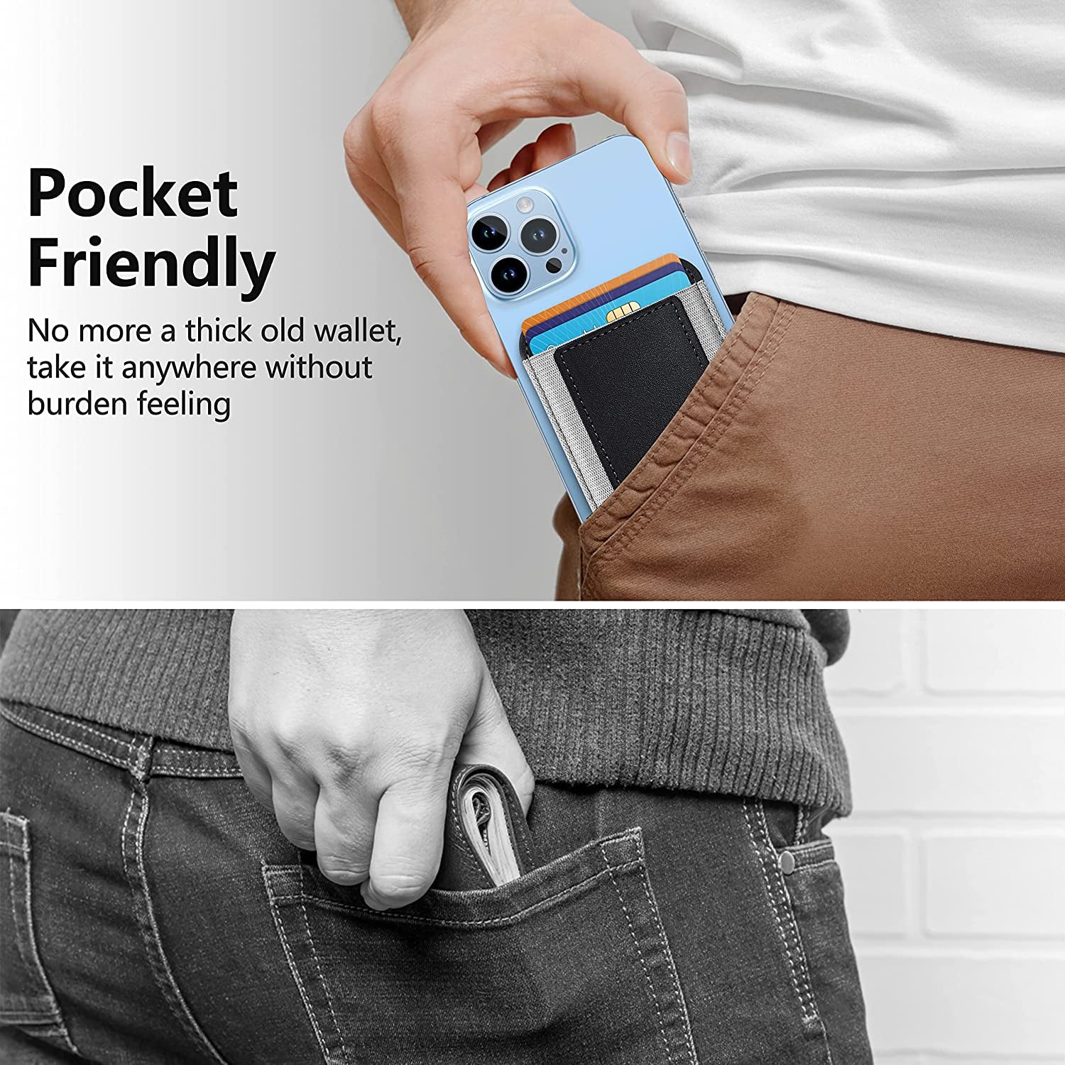 Magnetic Wallet Card Holder Compatible with Apple Magsafe Wallet for Iphone 14/13/12 Series, Priume Vegan Leather, Magnetic Wallet for Iphone 14/13/12 Pro Max/14 Plus/14 Pro/14, 7 Cards Holder, Black  ExtreLife   