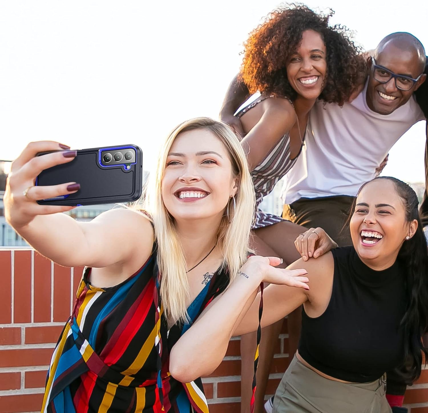 Idweel Galaxy S22 Case with Build-In Kickstand, Heavy Duty Protection Shockproof Anti-Scratch Rugged Protective Durable Case Hard Cover for Samsung Galaxcy S22 6.1 Inch,Navy Blue  IDweel   