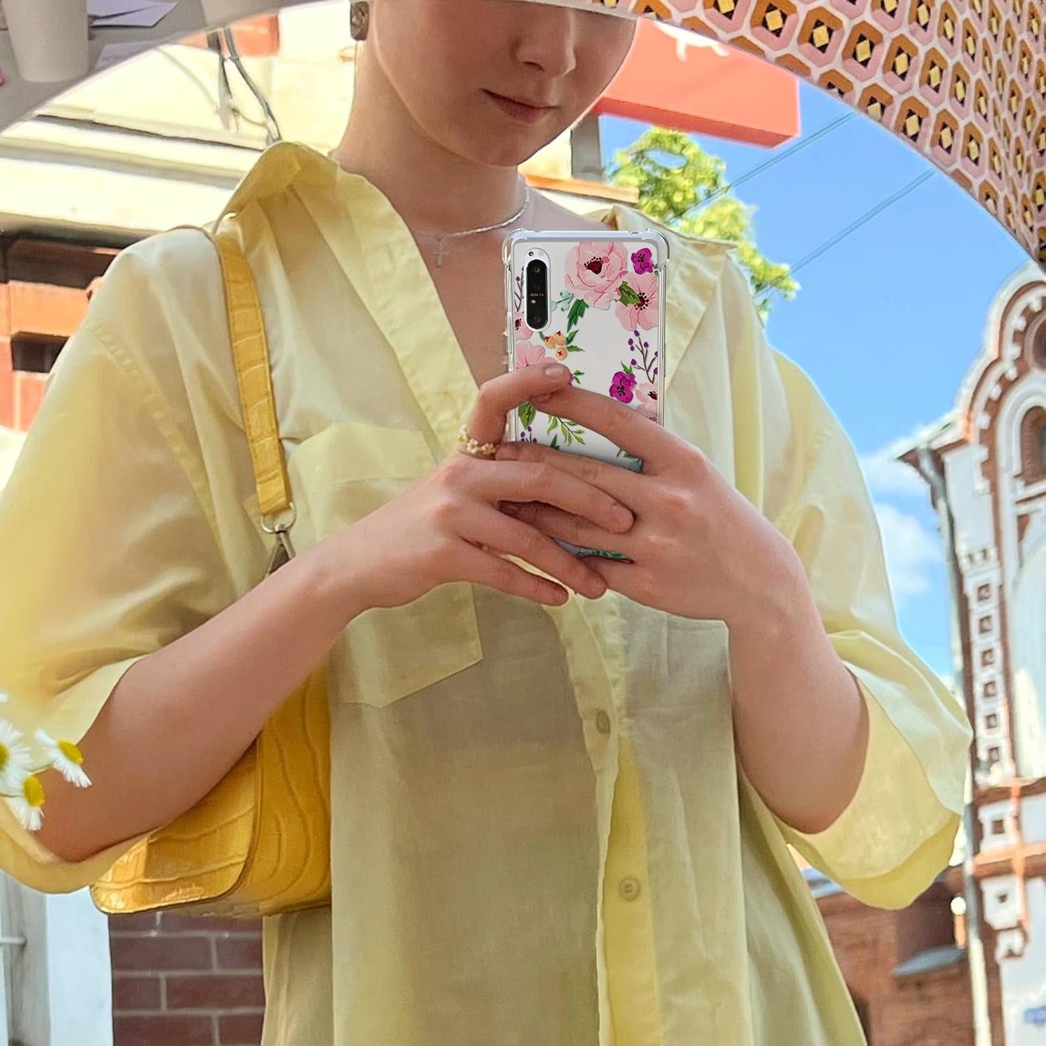 DNTMZIN for Google Pixel 5A Case, Clear TPU Bumper Women Girl Phone Case, Flower Soft & Flexible Shockproof Floral Women Phone Cover,Prevent Watermarks A01-Elegant Peonies,6-Gg5A-01  DNTMZIN   