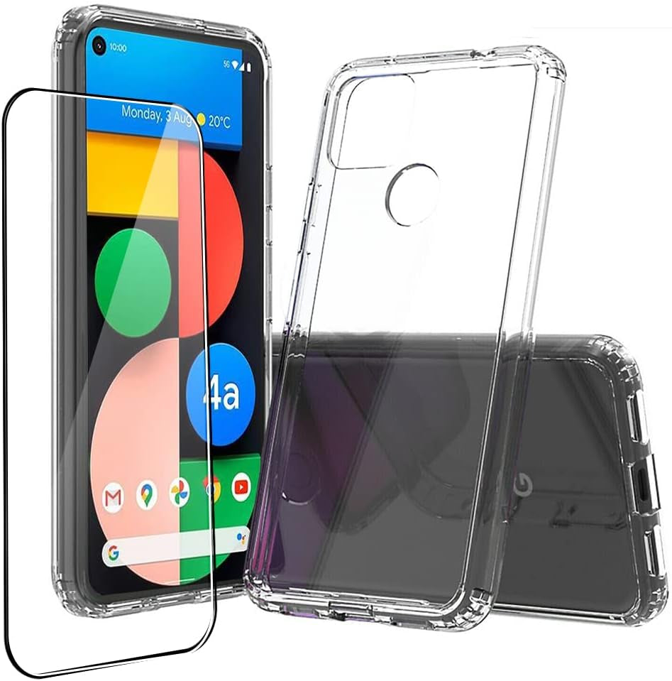 Niopiee for Samsung Galaxy A51 4G Case Crystal Clear Slim Hard Case Hybrid Shockproof Bumper with Tempered Glass Screen Protector Full Body Anti-Yellow Anti-Scratch Phone Protective Cover  NIOPIEE Google Pixel 4A 5G  