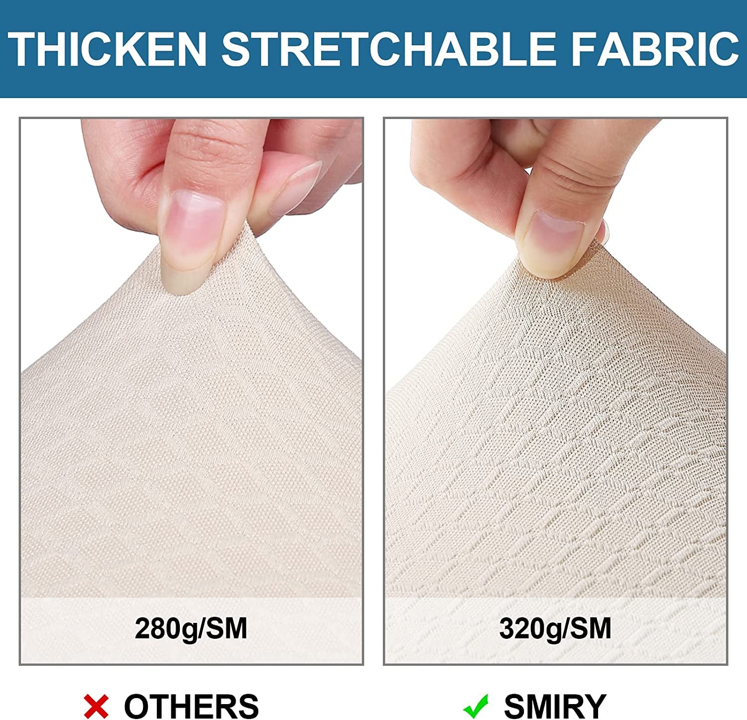 Smiry Waterproof Seat Covers for Dining Room Chairs Set of 4, Stretch Jacquard Removable Washable Chair Seat Slipcovers Protector, No Rear Covers, Beige  smiry   