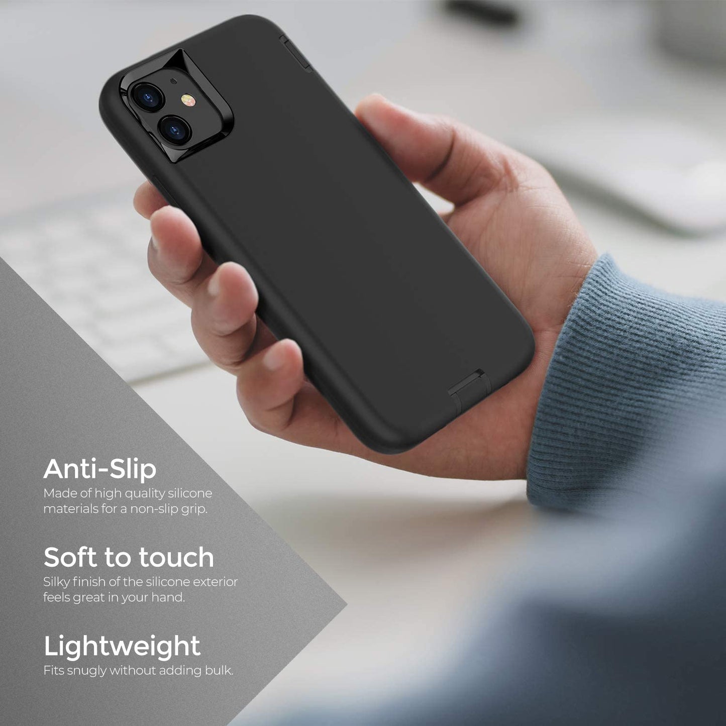 Oribox for Iphone 13 Case Black, [10 FT Military Grade Drop Protection], Soft-Touch Finish of the Liquid Silicone Exterior Feels, Heavy Duty Shockproof Anti-Fall Case for Iphone 13,6.1 Inch, Black  ORIbox   