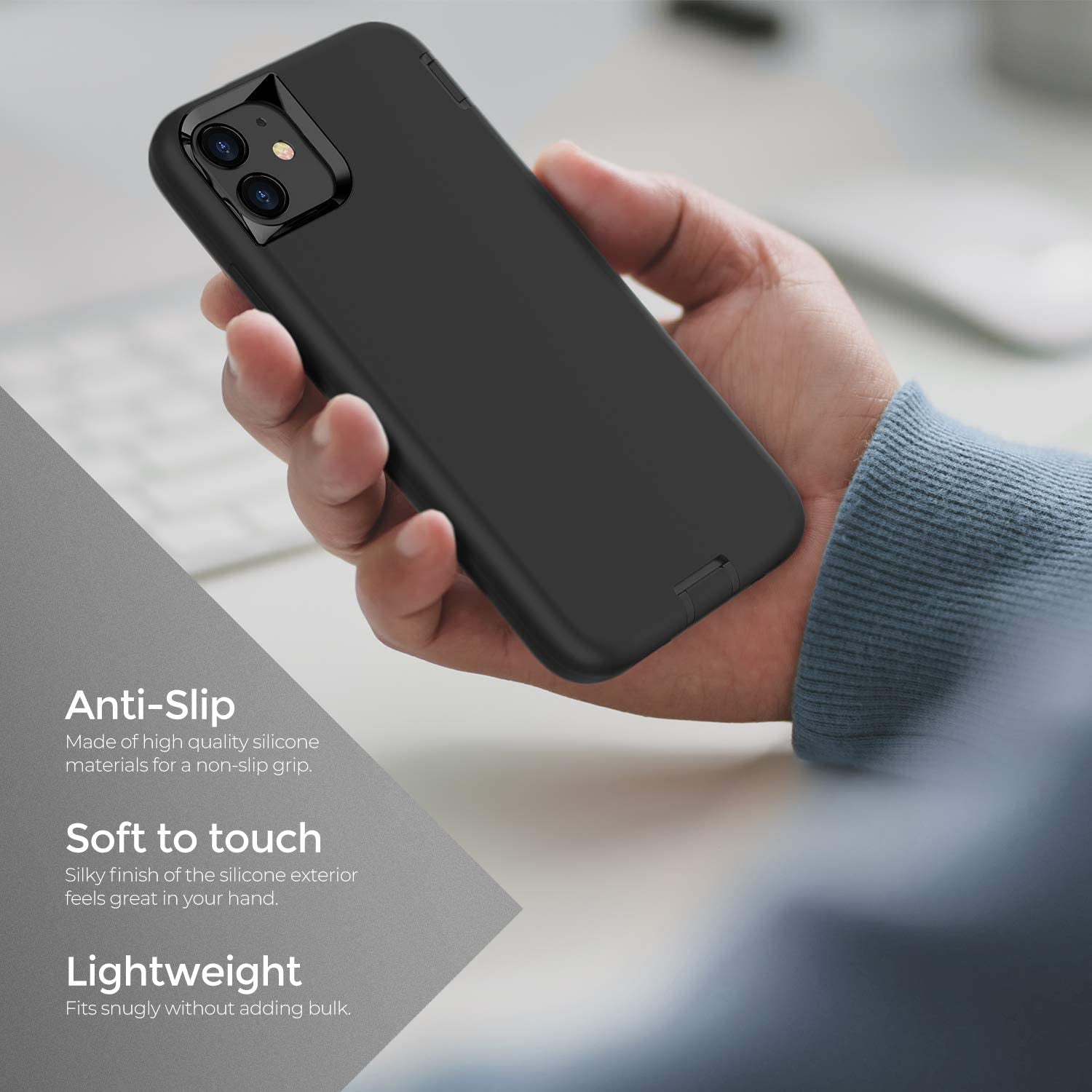 Oribox for Iphone 13 Case Black, [10 FT Military Grade Drop Protection], Soft-Touch Finish of the Liquid Silicone Exterior Feels, Heavy Duty Shockproof Anti-Fall Case for Iphone 13,6.1 Inch, Black  ORIbox   