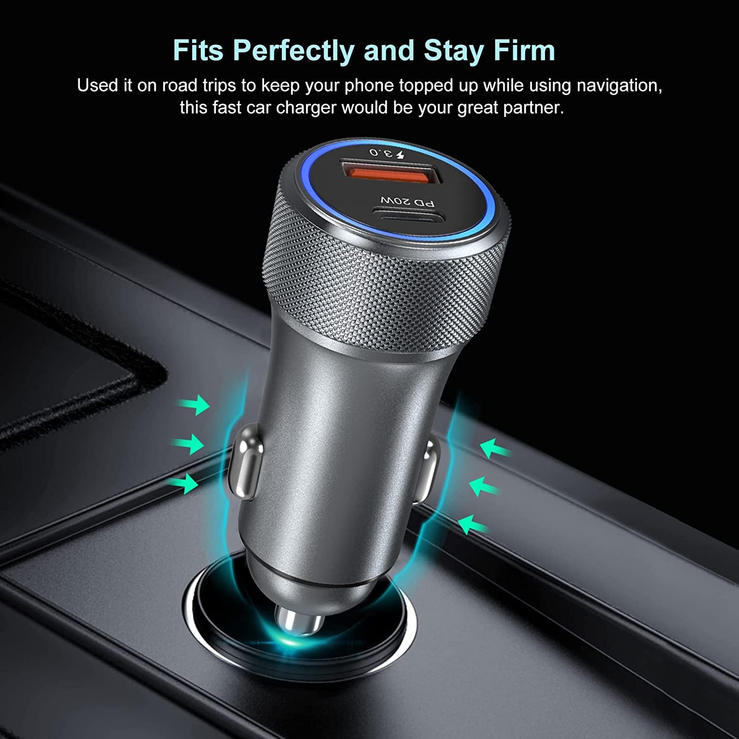 5 Pack USB C Car Charger, Bangfun 36W Dual USB Car Charger Adapter Fast Charge PD&QC 3.0 Cigarette Lighter USB Charger Compatible Iphone 14 13 12 11 Pro Max Se,Ipad,Samung S21/S20, Pixel(Grey)  Shenzhen Hao Nuo Tian Electronics Co.,LTD   