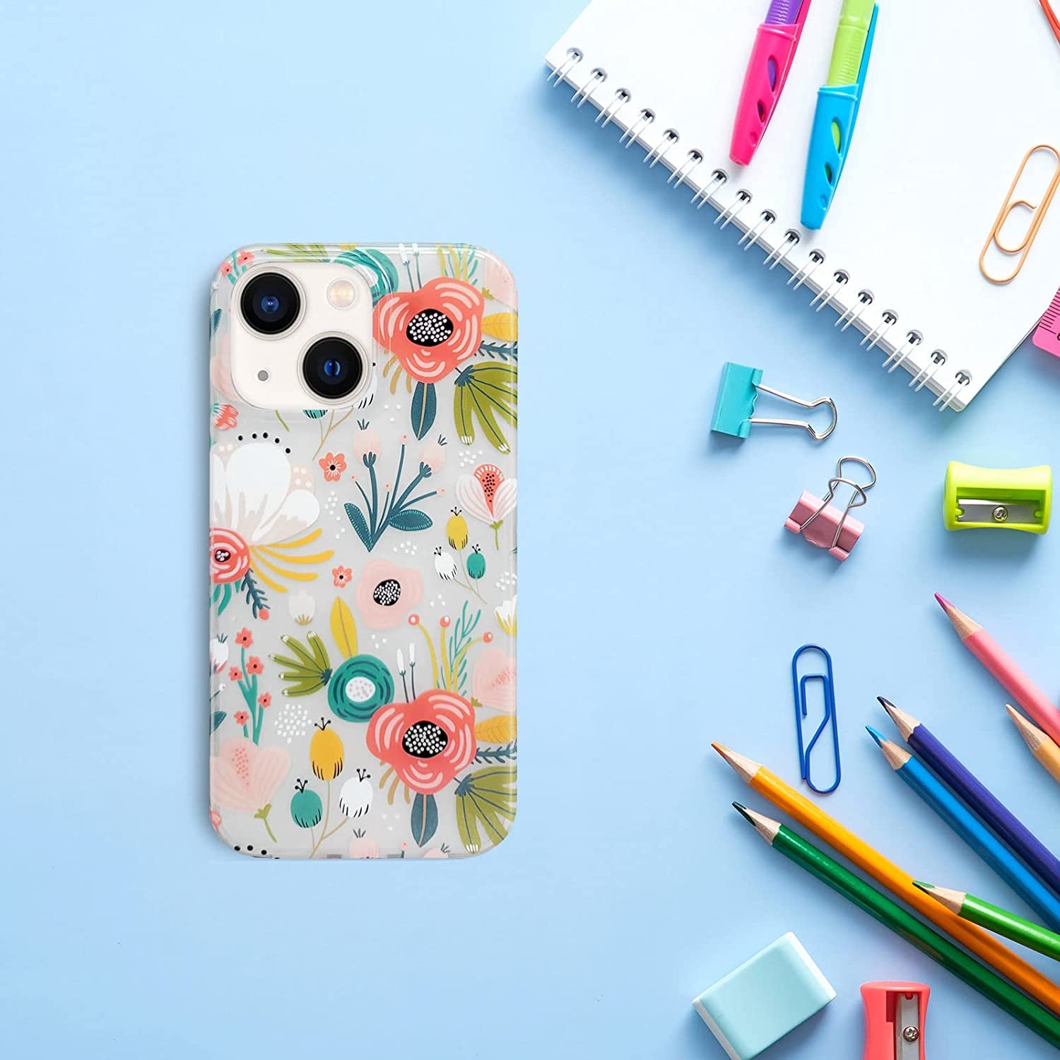 J.West Iphone 14 Case, Clear Floral Flexible TPU Shockproof Cover Transparent Elegant Designs Durable Protective Women Girls Flower Phone Case 6.1"  J.west   