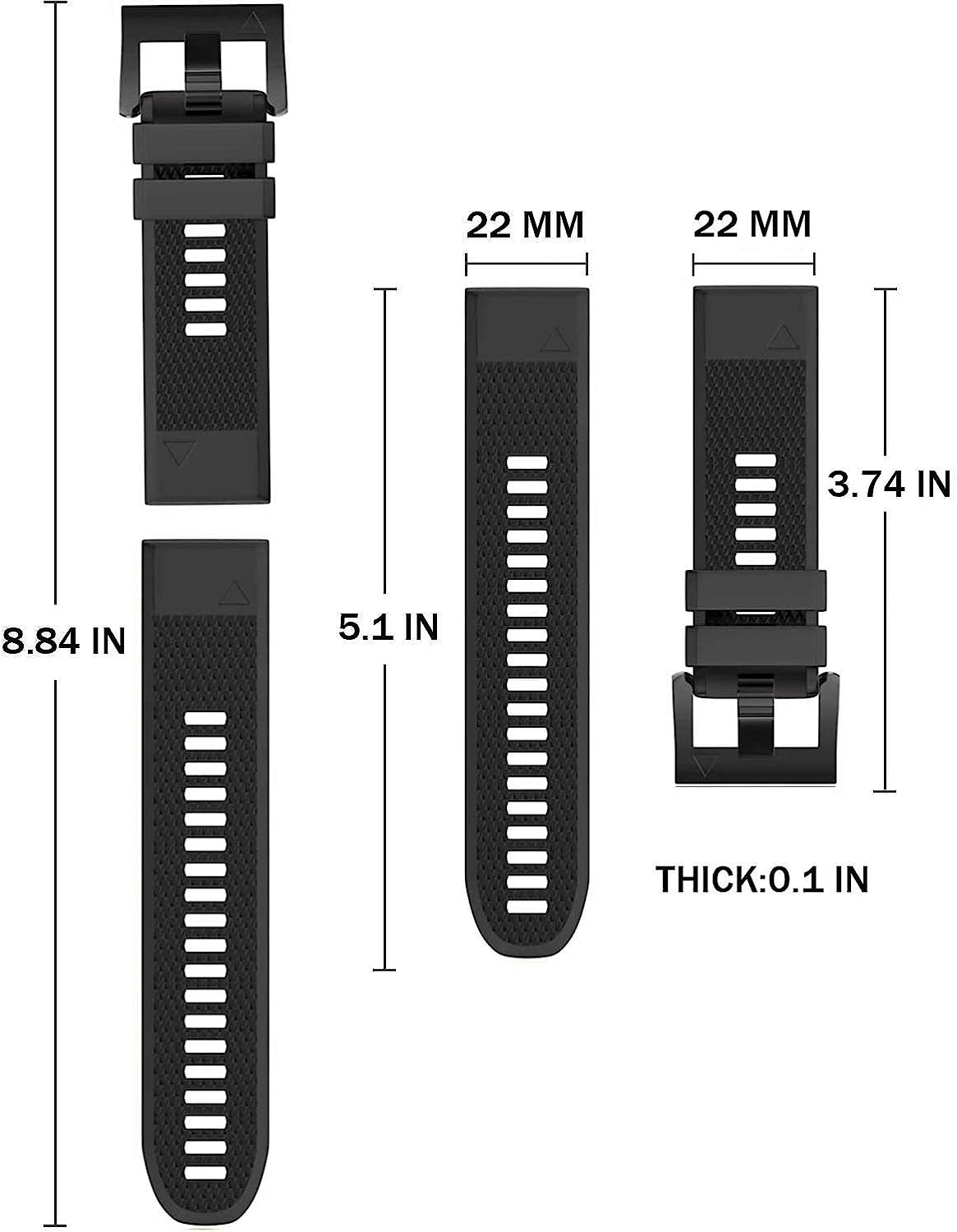 Watch Band Fenix 5 22Mm Width Compatible with Fenix 5/Fenix 5 Plus/Fenix 6/Fenix 6 Pro/Forerunner 935/Forerunner 945/Instinct Tide/Instinct Tactical  GERSIK   