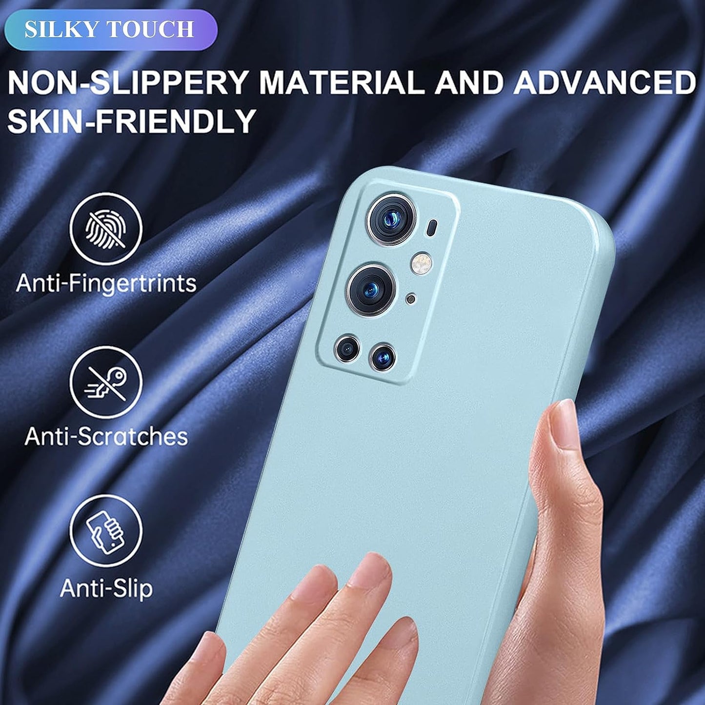 Yarxiawin for Oneplus 9 Pro Case Shockproof Pink, Oneplus 9 Pro Phone Case Thin Hard PC Protective Case Anti-Fingerprint Cover with Ultimate Delicate Touch Feeling (Blue)  Yarxiawin   