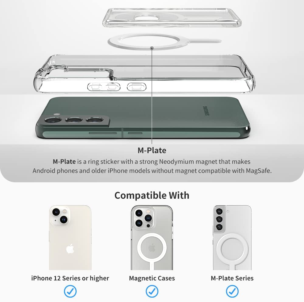 Sinjimoru Open-Frame Magnetic Wallet for Magsafe, Magnetic Clear Card Holder Case Compatible with Apple Iphone 12 13 14 plus Pro Max Wallet for Mag-Safe, Cell Phone Credit Card Case. M-Slim Slot  Sinjimoru Co.Ltd   