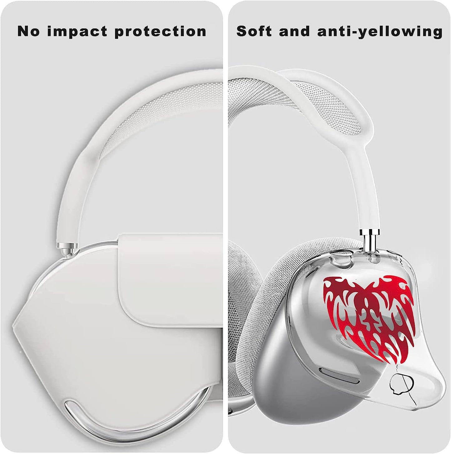 Aiaabq for Airpods Max Case Cover, Clear Soft TPU Skin Anti-Scratch, Personality Metallic Pattern, Transparent Accessories Ultra Protective Cover Apple Airpods Max  Aiaabq   