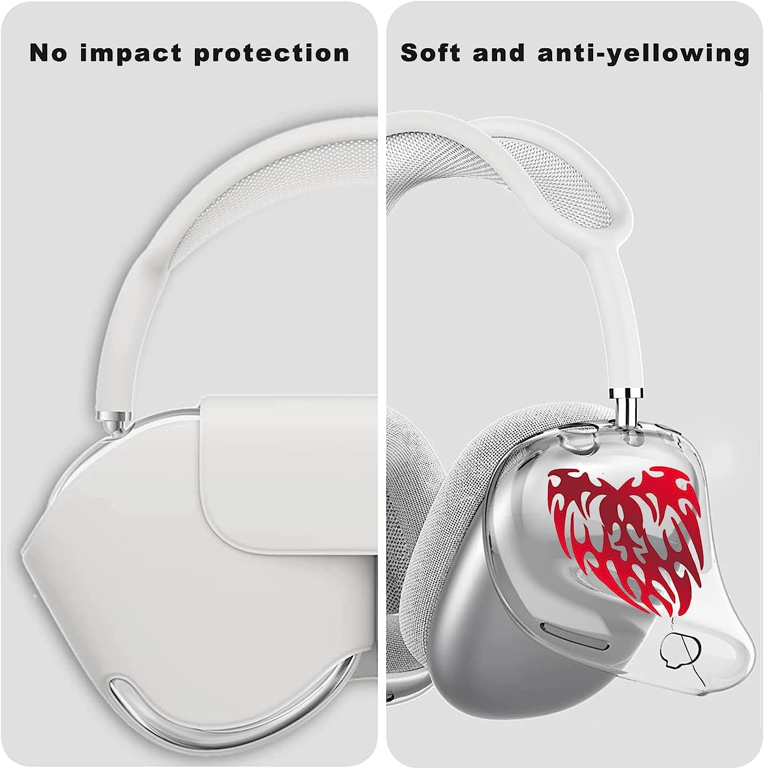 Aiaabq for Airpods Max Case Cover, Clear Soft TPU Skin Anti-Scratch, Personality Metallic Pattern, Transparent Accessories Ultra Protective Cover Apple Airpods Max  Aiaabq   