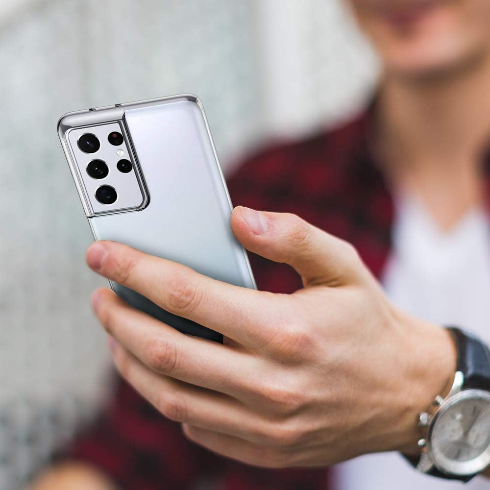 Aeska TPU for Samsung Galaxy S21 Ultra Case Clear, Ultra [Slim Thin] Flexible Clear TPU [Scratch-Resistant] Gel Rubber Soft Silicone Protective Phone Case Cover for Galaxy S21 Ultra 5G (Clear)  Aeska   