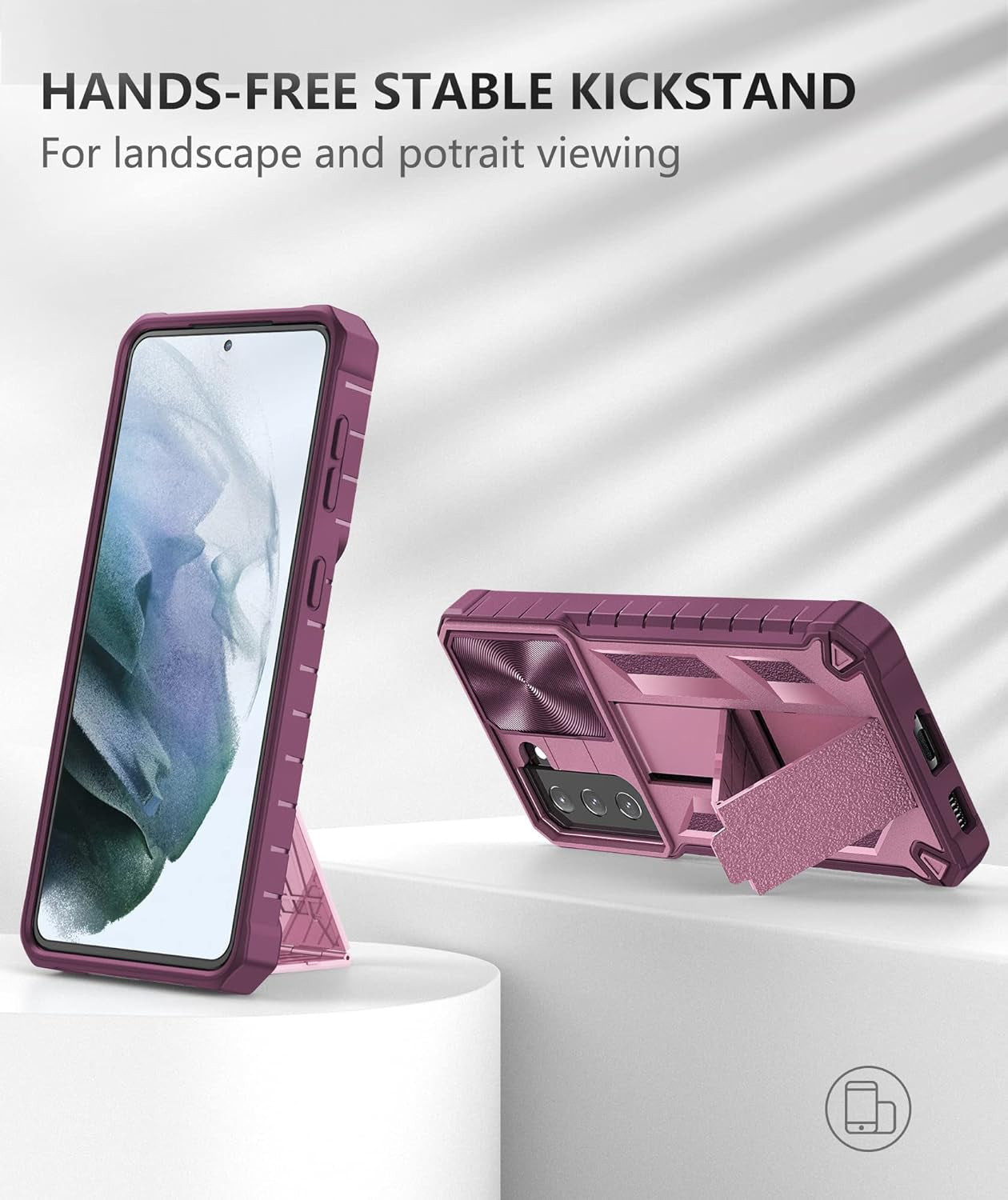 Soios for Samsung Galaxy S21 5G Case(𝙉𝙊𝙏 𝙛𝙤𝙧 𝙋𝙡𝙪𝙨 𝙎𝟮𝟭+ 𝙤𝙧 𝙐𝙡𝙩𝙧𝙖): Galaxy S21 5G 6.2" Case with Kickstand | Heavy Duty Protection Phone Cover | Durable Protective Shockproof Case  SOiOS   