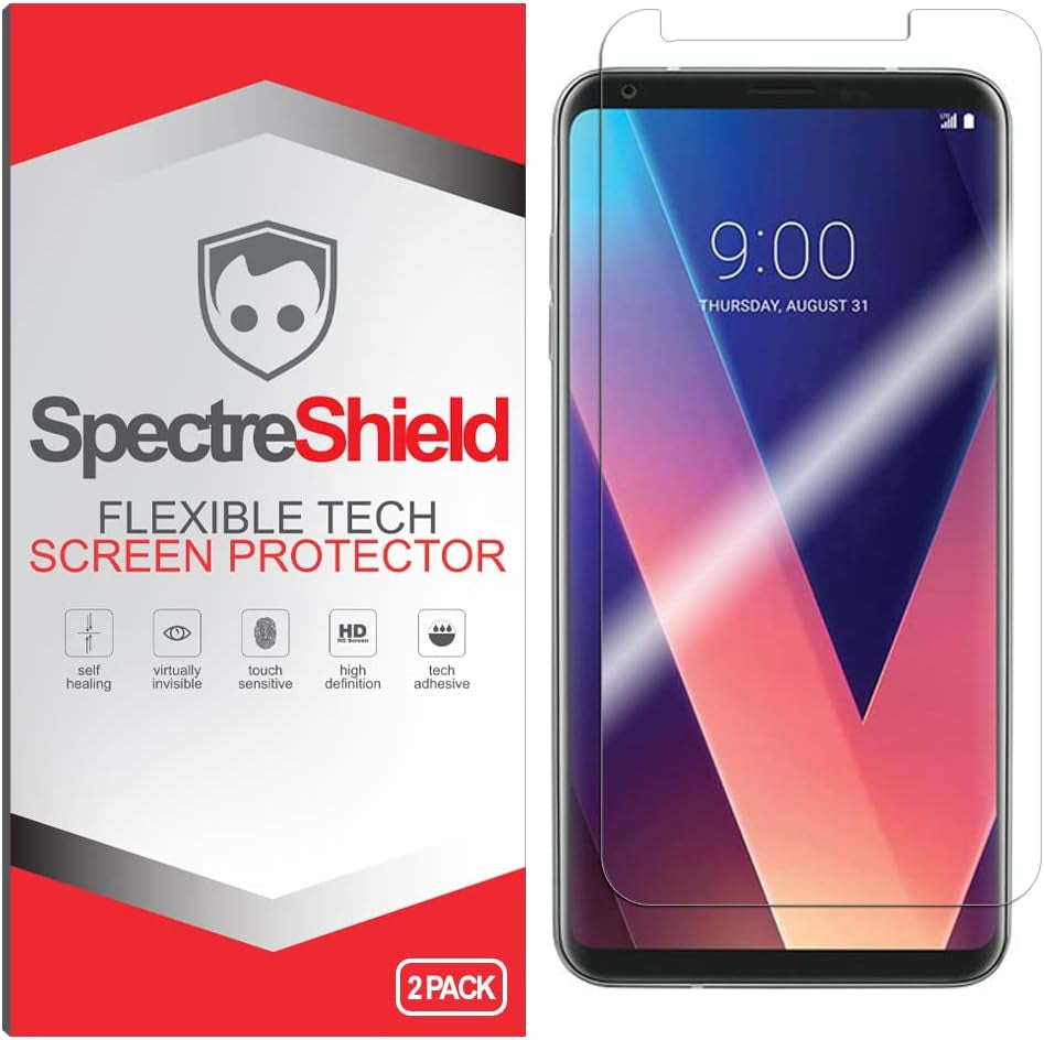 Spectre Shield (2-Pack Screen Protector for LG G8 Thinq (6.1" Inch) Screen Protector Case Friendly Accessories Flexible Full Coverage Clear TPU Film  Spectre Shield 6" - Inch  