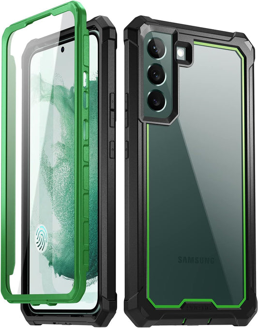 Poetic Guardian Case for Samsung Galaxy S22 5G 6.1" (2022) [6FT Mil-Grade Drop Tested], Built-In Screen Protector Work with Fingerprint ID, Full Body Rugged Shockproof Cover Case, Green/Clear  Poetic   