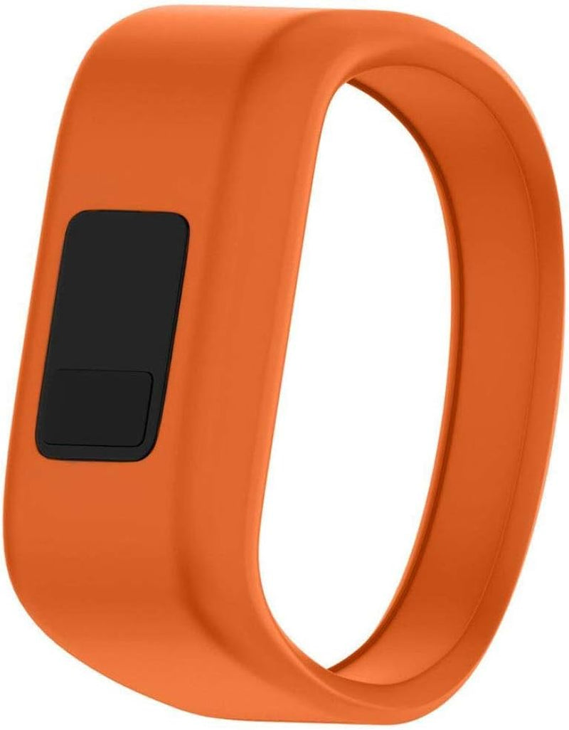 QGHXO Band for Garmin Vivofit Jr/Vivofit Jr. 2, Soft Silicone Replacement Watch Band Strap for Garmin Vivofit Jr/Vivofit Jr. 2 Activity Tracker, Small, Large  QGHXO Orange Large: 6.6" 