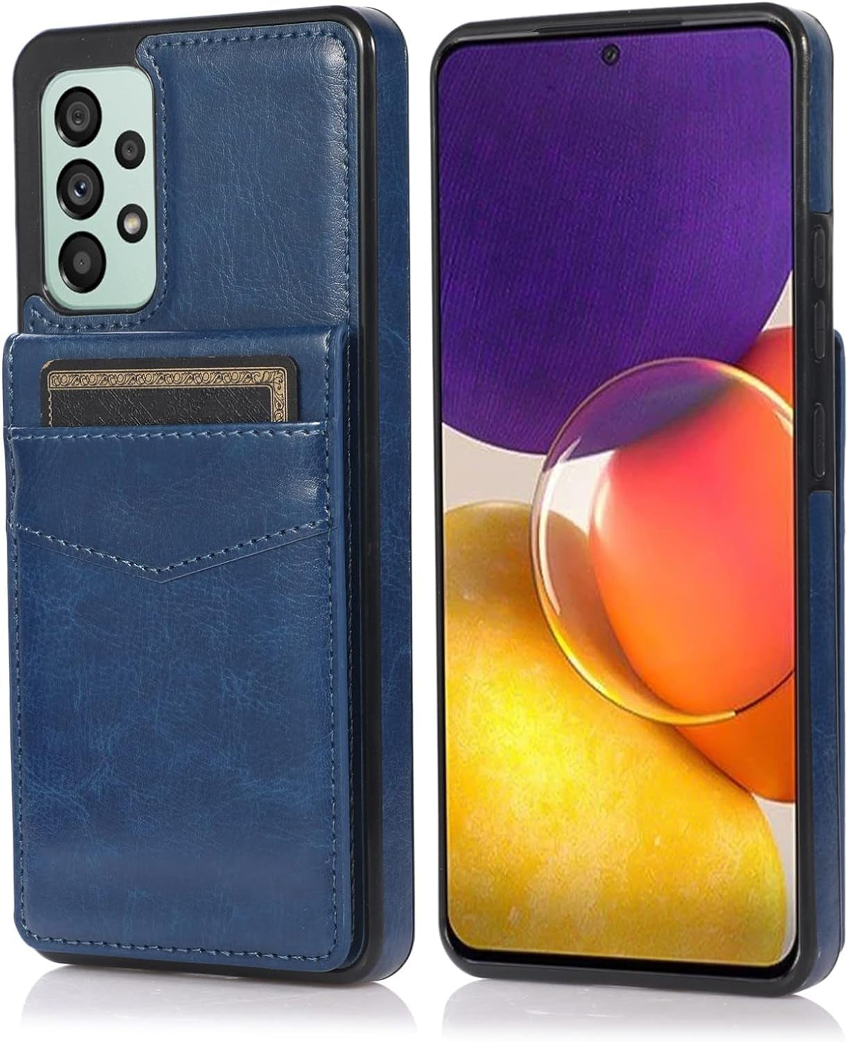 ZZXX Samsung Galaxy A53 5G Case Wallet Dual Layer Lightweight Premium Leather with Card Slots Kickstand Flip Case Protective Case for Samsung Galaxy A53 Wallet Case(Mint Green-6.5 Inch)  ZZXX Blue Samsung Galaxy A53 5G 