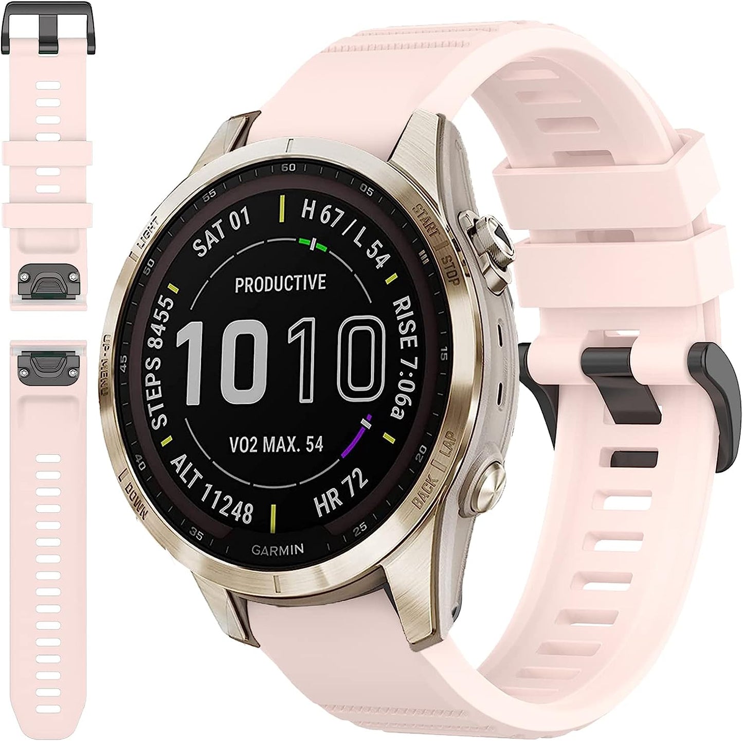 Miimall Compatible for Garmin Fenix 7S 20Mm Watch Band, Soft Silicone Strap Flexible Sport Women Man Easy-Fit Waterproof Replacement Band for Garmin Fenix 7S/7S Solar/7S Sapphire Solar/6S/5S(Cream)  Miimall Baby Pink  