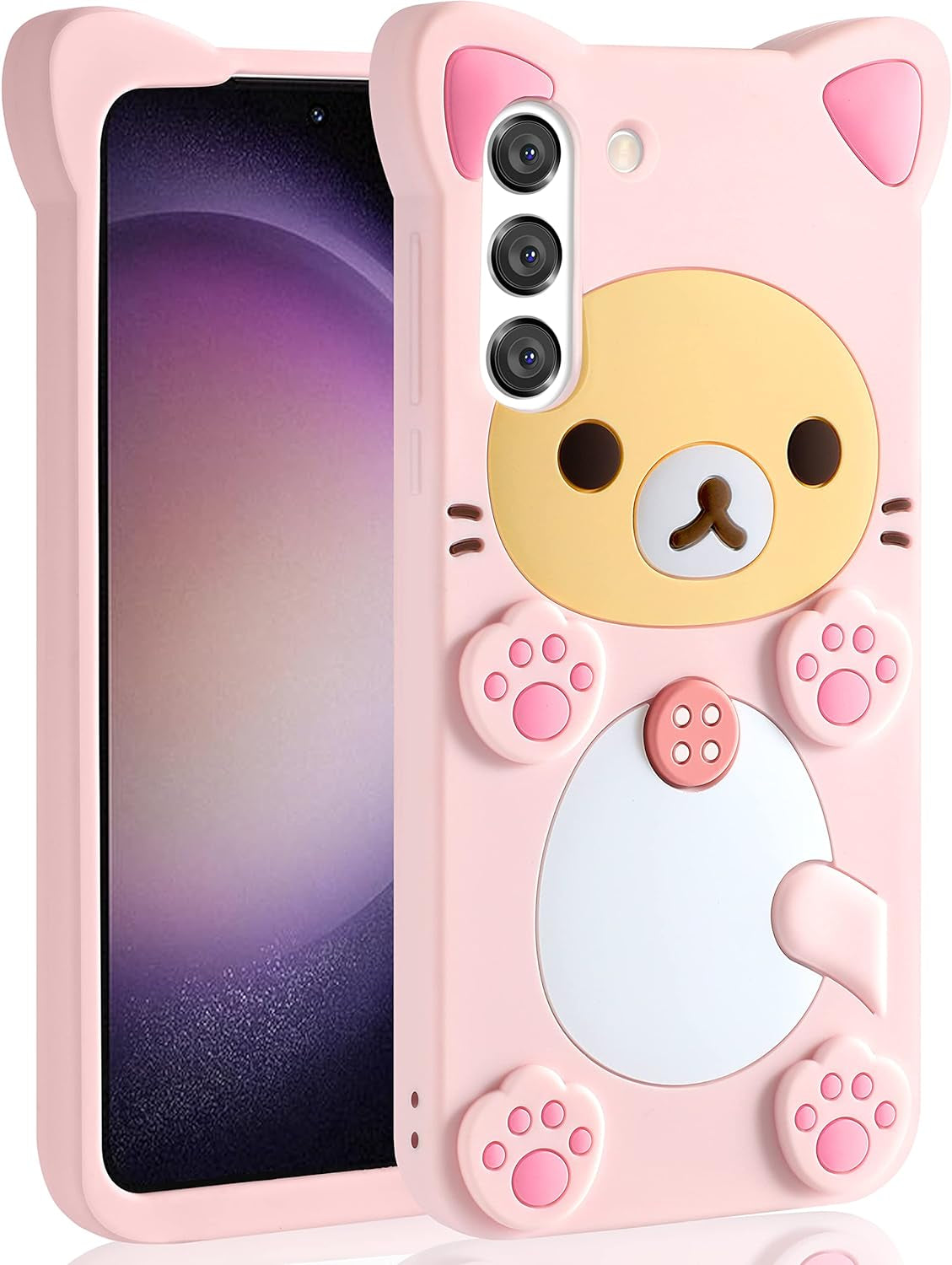 Stsnano Kawaii for Note 20 Ultra Case 3D Cute Cartoon Bear Phone Cases Fashion Cool Fun Funny Bear Soft TPU Covers for Samsung Galaxy Note 20 Ultra 5G 6.9" Silicone Cover for Women Girls Kids PK  STSNano Pk For Samsung Galaxy S22 