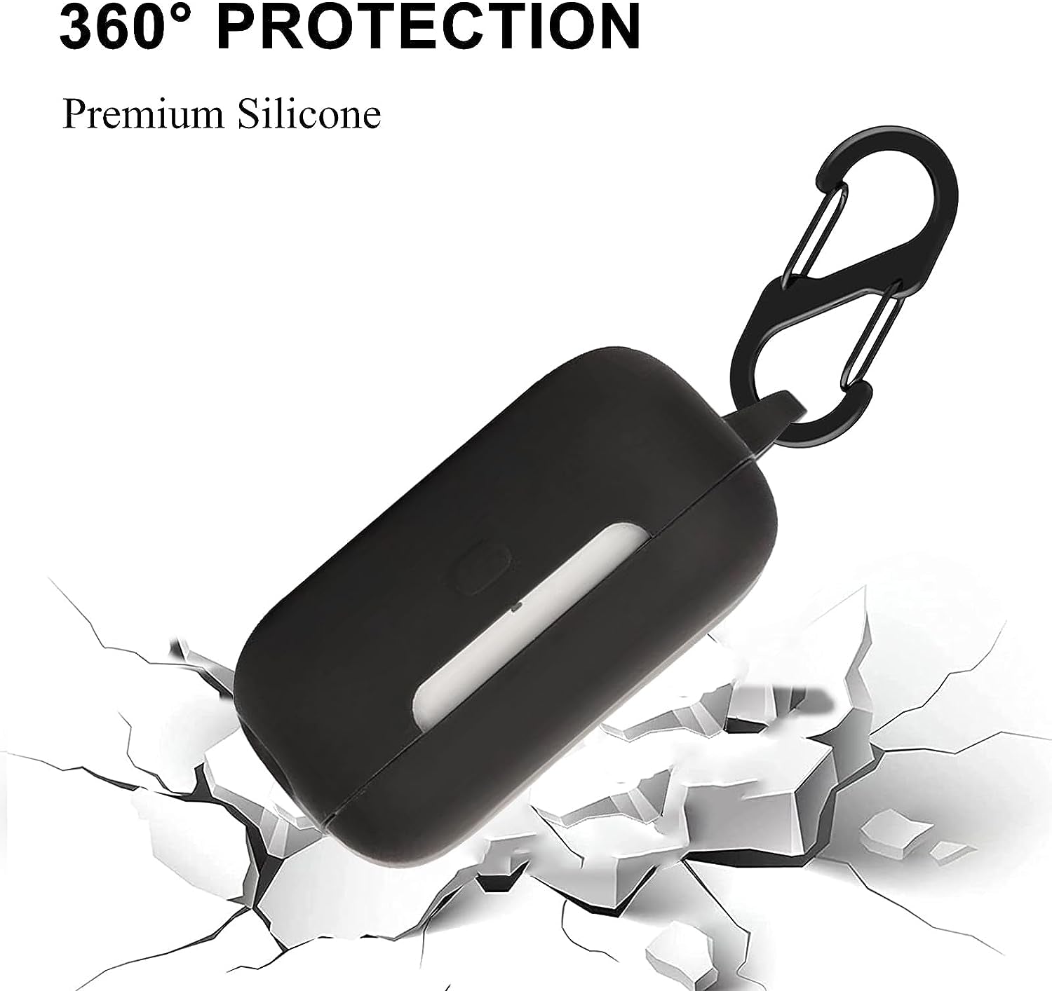 VAEKNVG Silicone Case for Echo Buds 2023, Shockproof Protective Earbuds Cover with Carabiner Accessories(Black)  VAEKNVG   