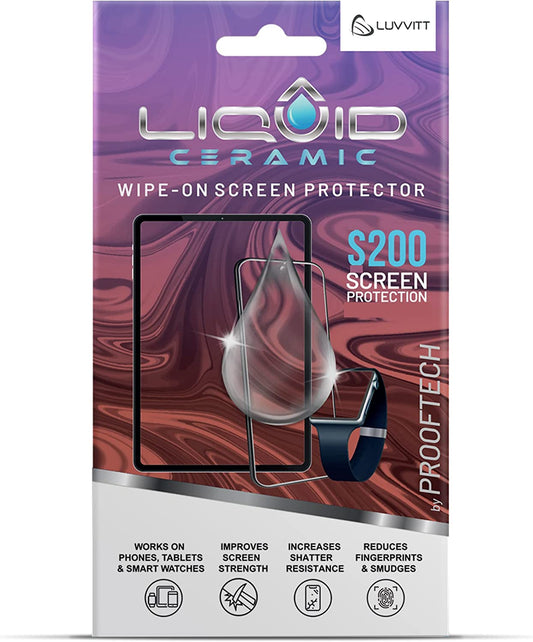 LIQUID CERAMIC Glass Screen Protector with $200 Coverage | Wipe on Shatter and Scratch Resistant Nano Protection for All Phones Tablets and Smart Watches - Universal  LIQUID CERAMIC   