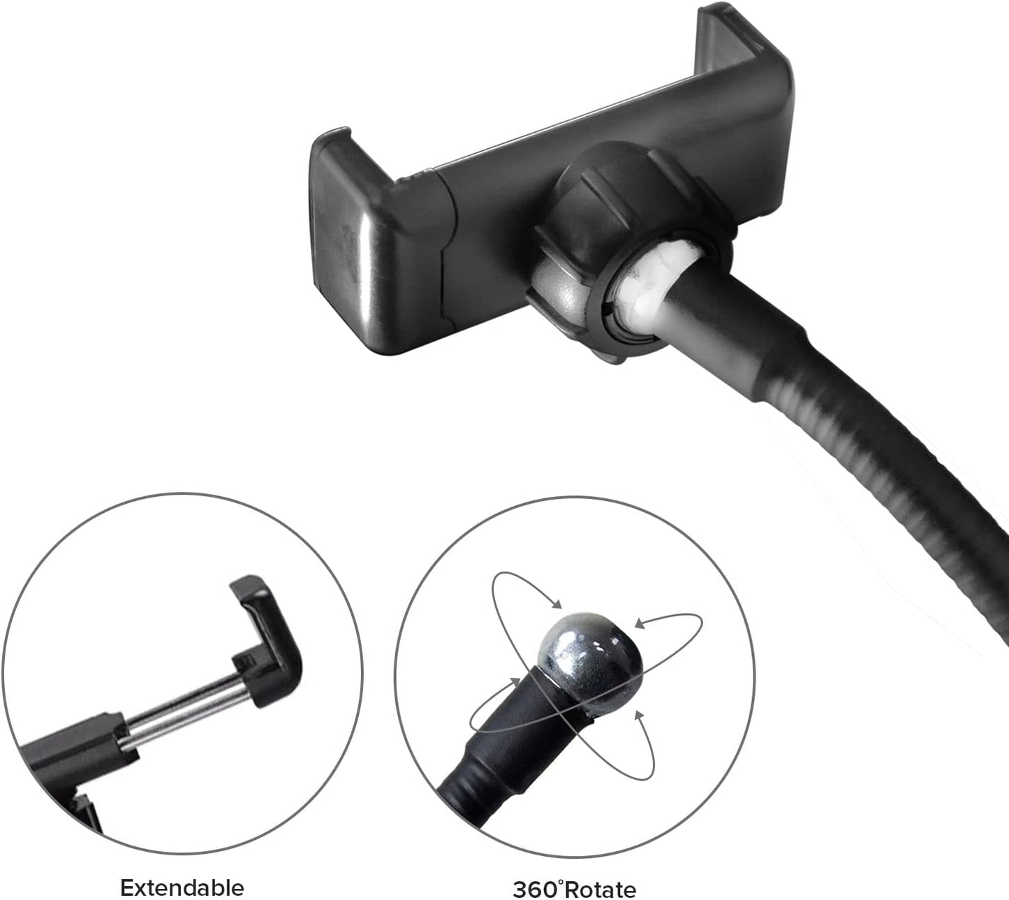 LS Photography Clip on Selfie Ring Light Stand with Phone Holder, Flexible Arms for Video Photography Desk Lamp Bedroom, LGG775  LS PHOTOGRAPHY   