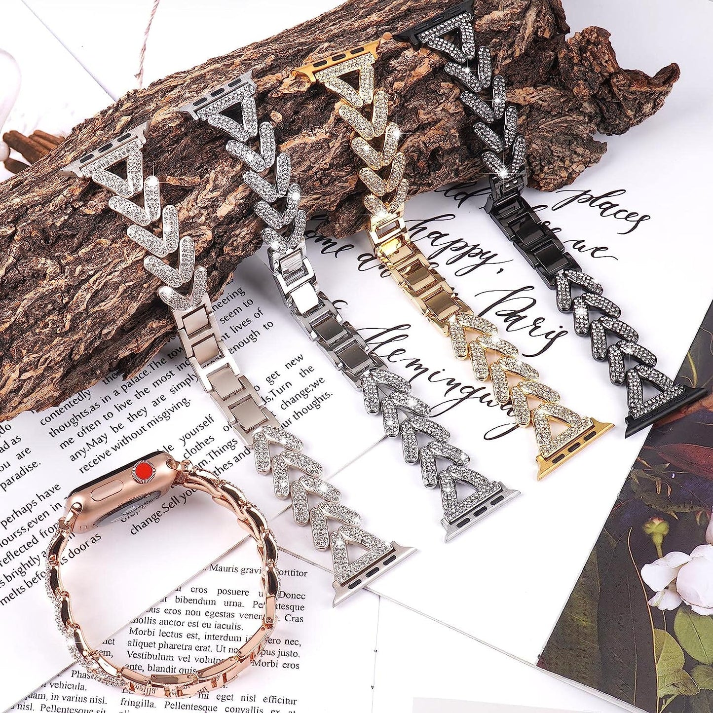 Add Bling to Your Watch with Our Metal Diamond Band - Compatible with Apple Watch Series 8/7/6/5/4/3/2/1/Se/Ultra- Shiny and Stylish for Women in Sizes 38Mm 40Mm 41Mm 42Mm 44Mm 45Mm 49Mm  Dnoivr   