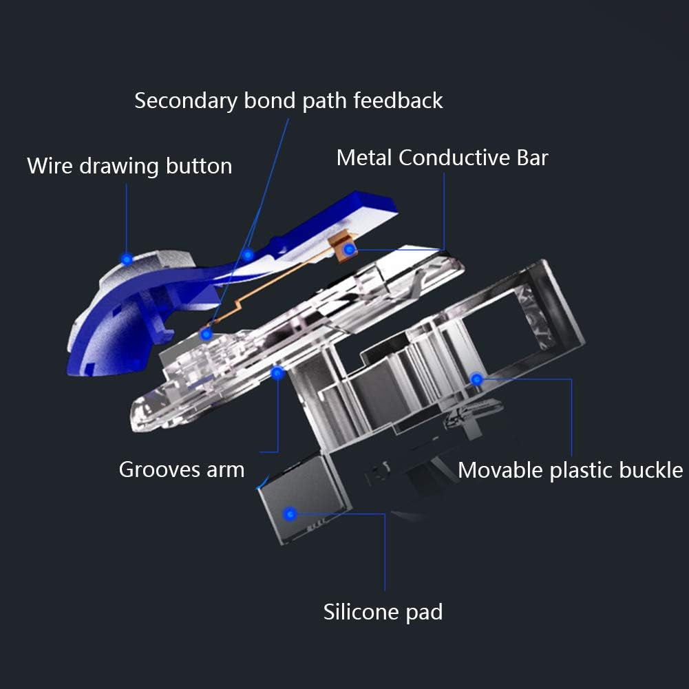 Gaming Trigger 1 Pair Portable Ergonomic Practical Smart Phone Shooter Controller Accessories Aim Key Universal Gamepad Transparent Auxiliary Mobile Game Fire Button  MORE11   