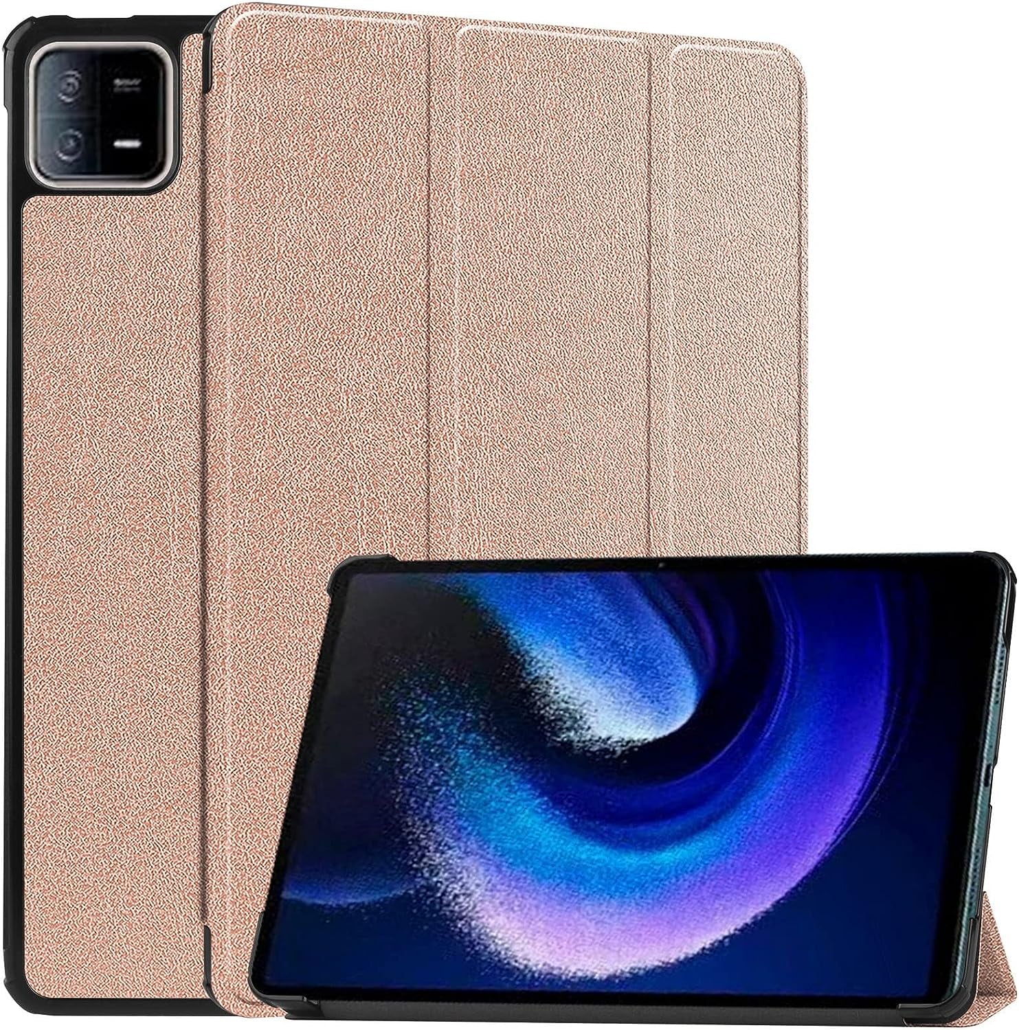 Dwaybox Case for Xiaomi Pad 6/Xiaomi Pad 6 Pro 2023 11.0 Inch, Folio Slim Lightweight Hard Shell Smart Protective Cover with Multi-Angle Stand -Dark Blue  DWaybox Rose Gold Xiaomi Pad 6 11.0 Inch 