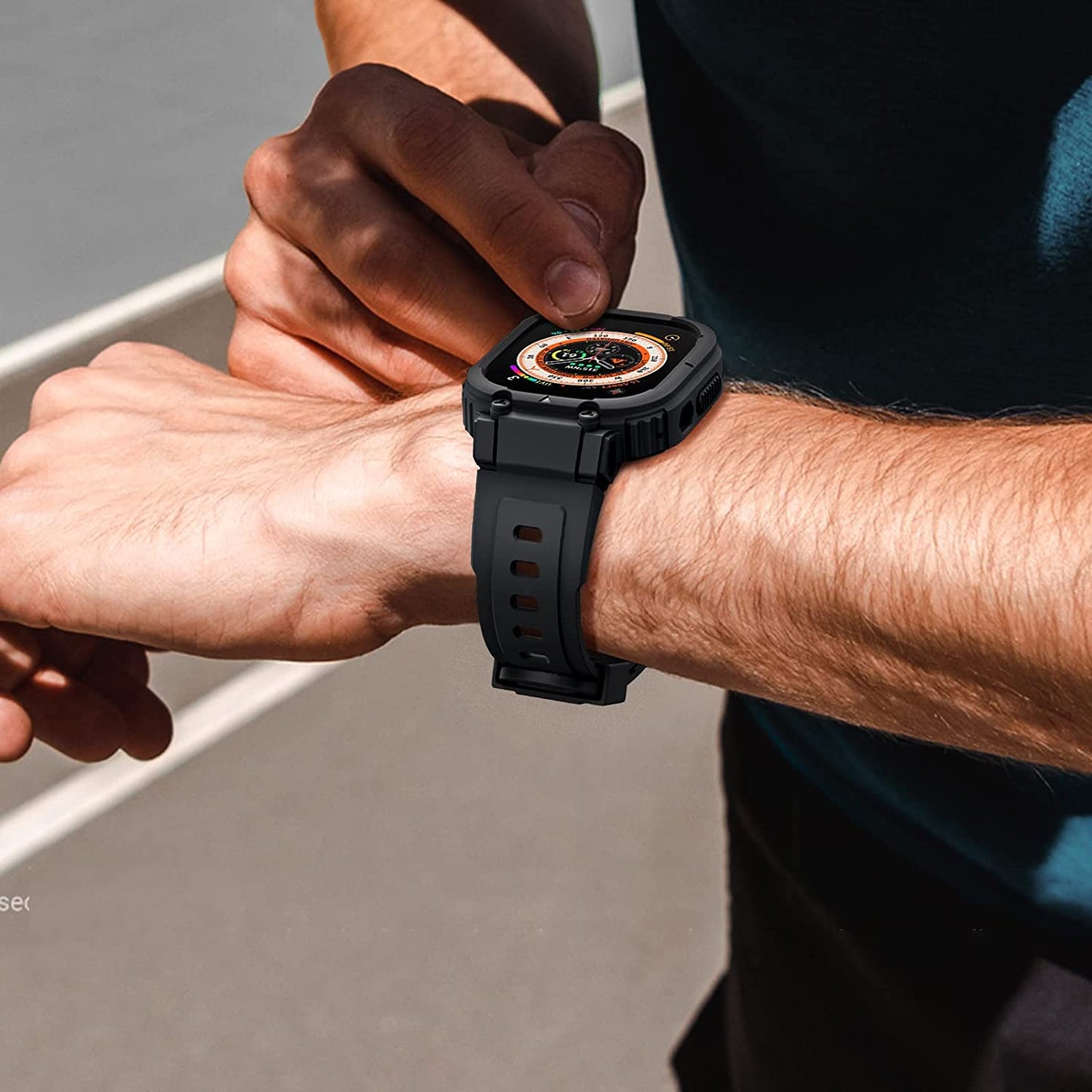 Fintie Compatible with Apple Watch Ultra 49Mm (2022 Release) Band with Bumper Case, Rugged Men Sport Bands with Protective Cover Compatible with Iwatch Ultra 49Mm Accessories  FINTIE   