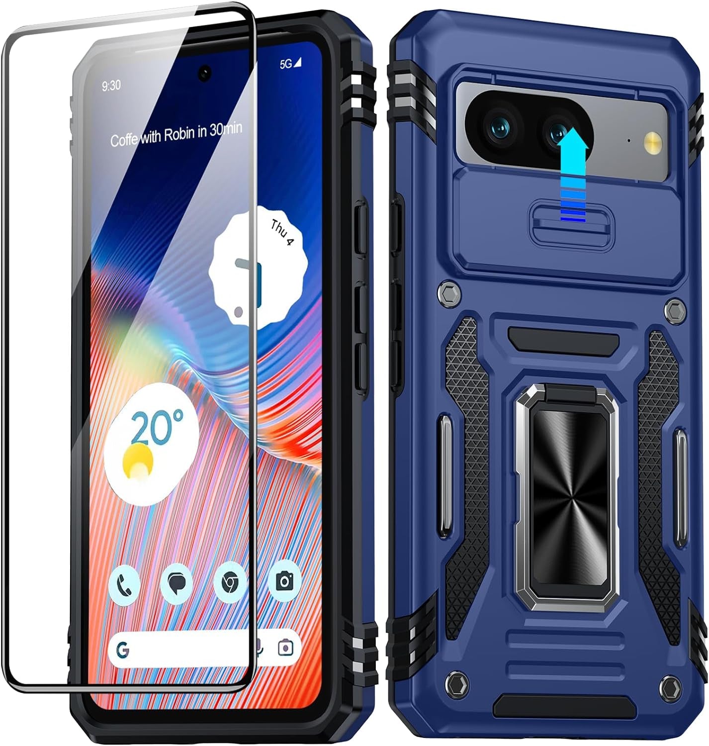 ANTSHARE for Google Pixel 8 Case Clear, Pixel 8 Case with [16FT Military Grade Drop Protection][Non-Yellowing], Slim Fit Case for Pixel 8 Phone 2023 - Crystal Clear  ANTSHARE Navy Blue Google Pixel 8 