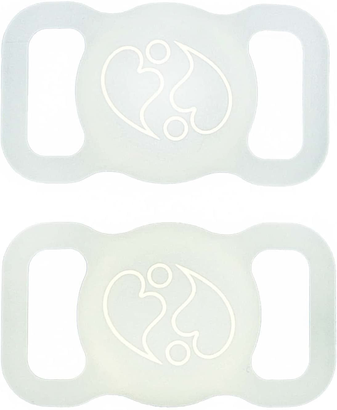 Abiwares Apple Airtag Case for Pets 2Pk Glow in the Dark Apple Airtag Case - Airtag Case for Collars, Backpacks, Luggage Anything with a Strap - GPS Tracker Case - Dogs Cats Pets Tracker Holder  AbiWares   