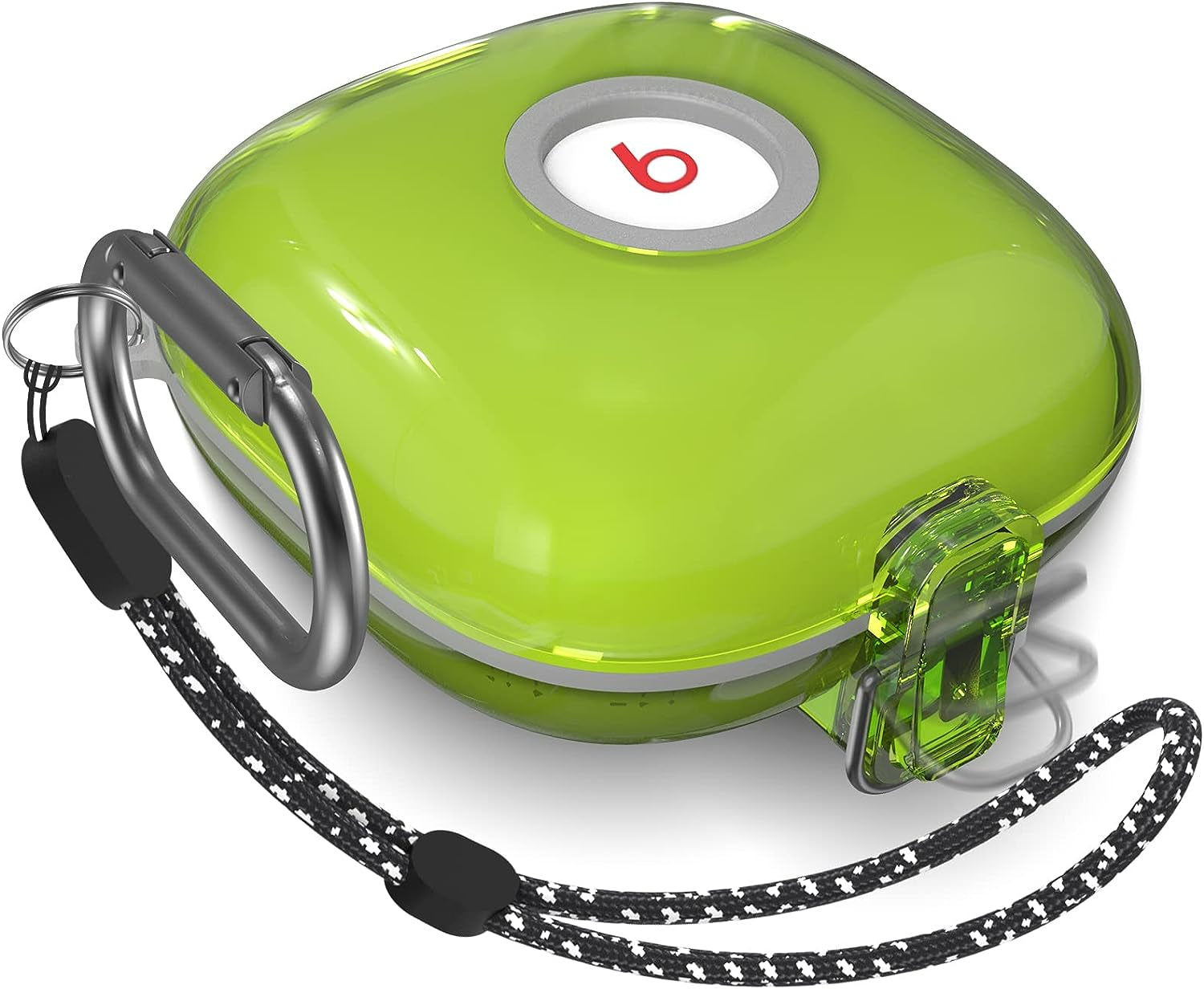 [Upgrade Lock] Case for Beats Fit Pro, Cover Compatible with Beats Fit Pro 2021 Earbuds Armor Shockproof Protective with Anti-Lost Lanyard Keychain (Clear Blue)  AIBEAMER Clear Yellow  