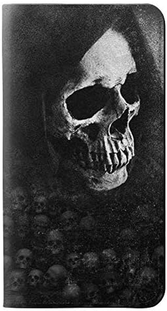 RW3333 Death Skull Grim Reaper PU Leather Flip Case Cover for LG V30, LG V30 Plus, LG V30S Thinq, LG V35, LG V35 Thinq  jjphonecase   