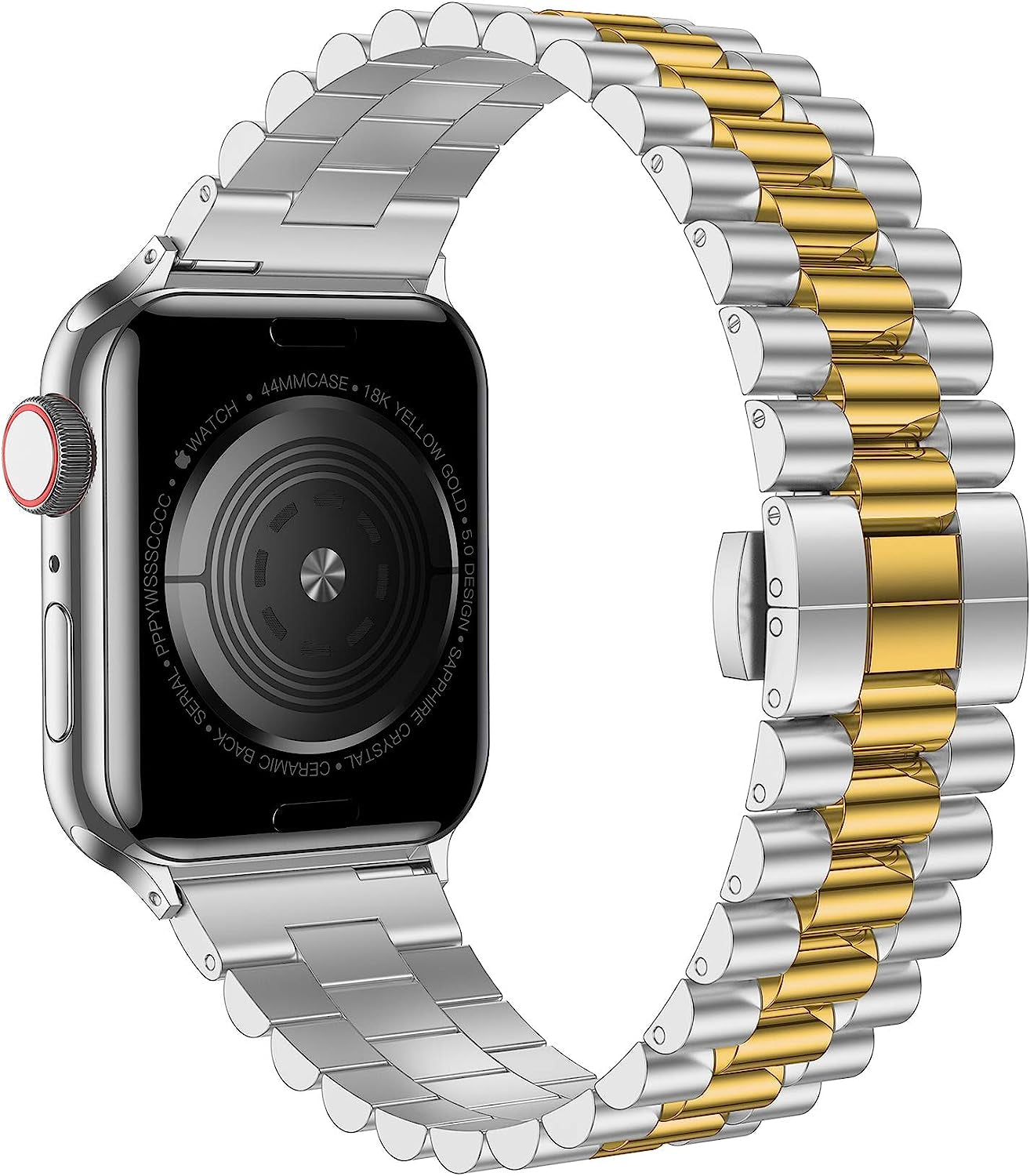 Baozai Compatible with Apple Watch Band Series 5 44Mm 42Mm, Stainless Steel Iwatch Band with Butterfly Folding Clasp for Iwatch Band Series 5/4/3/2/1  baozai   